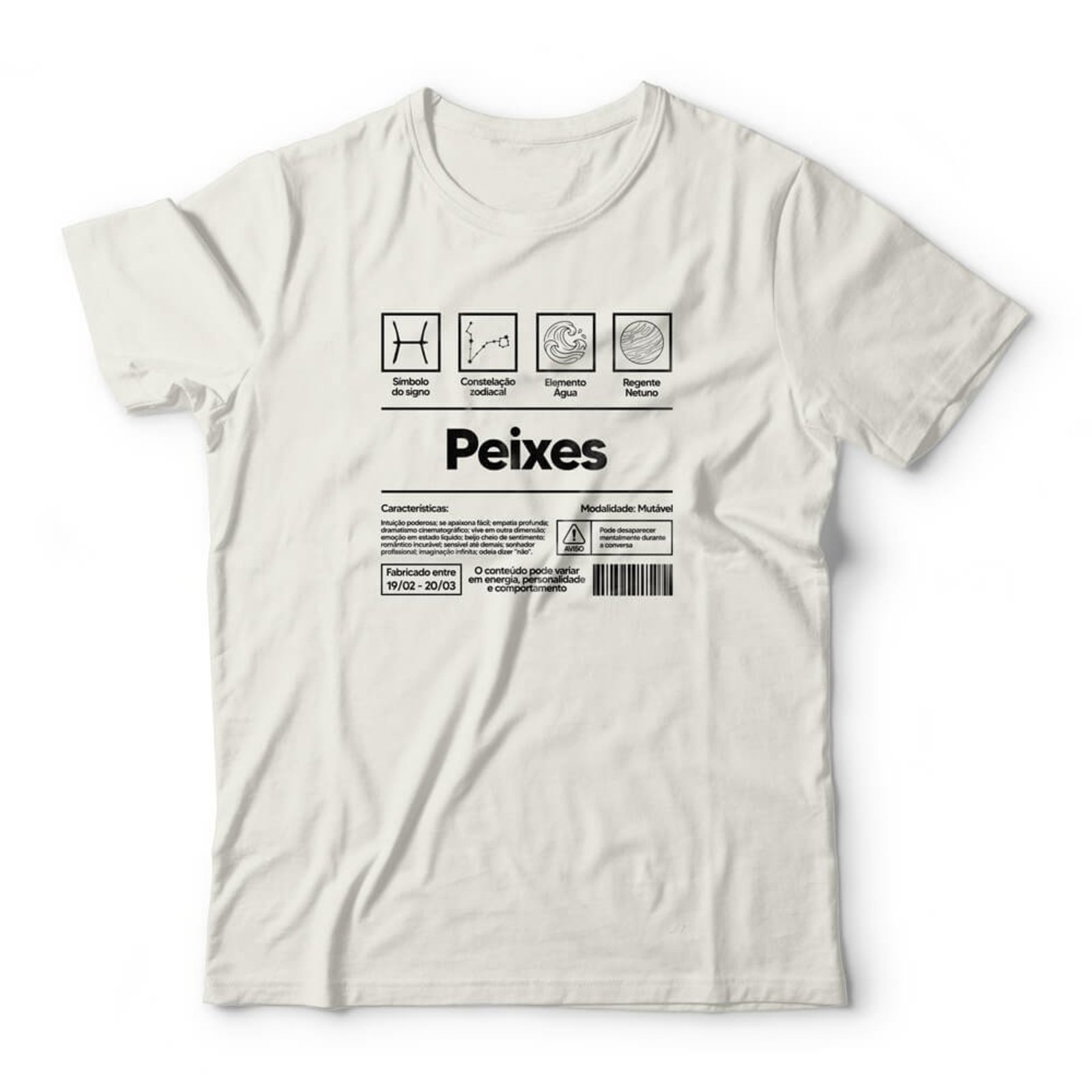 Camiseta Peixes - Off White