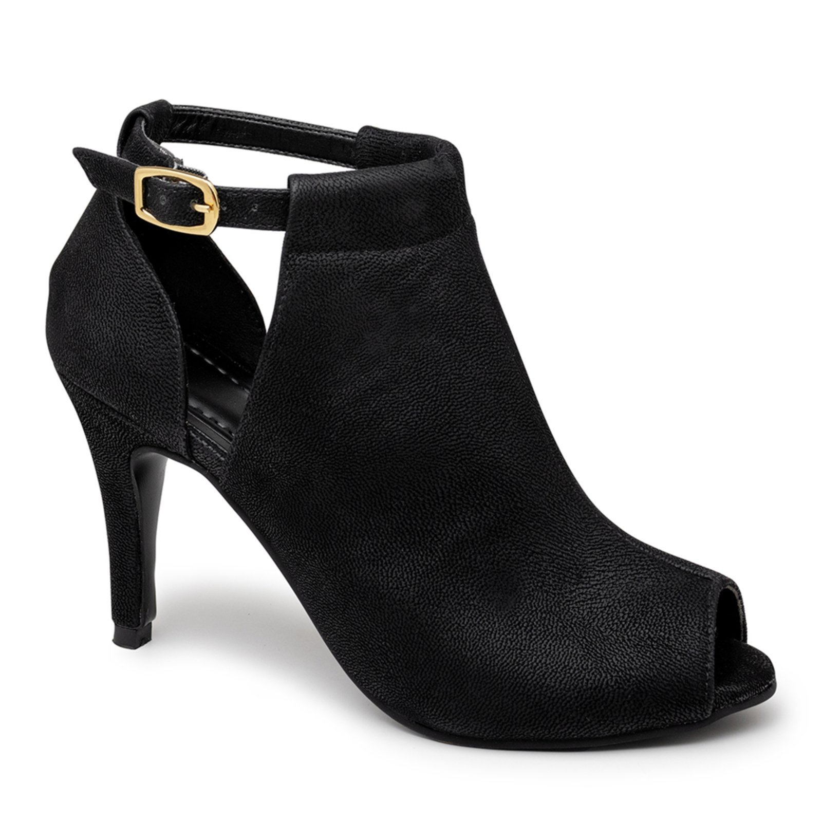 Sandália Feminina Fechada Ankle Boot Salto Alto ENVIO JÁ Preto