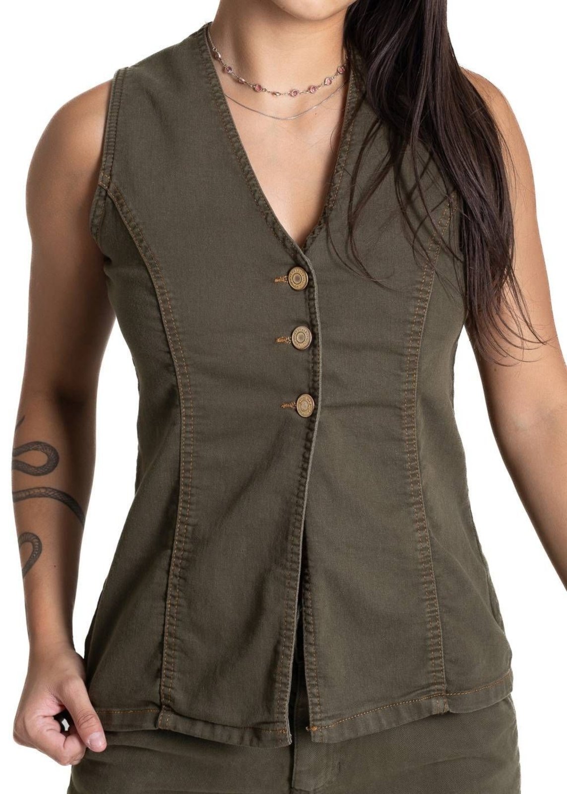 Colete Sarja Sawary - 282325 - Verde - Sawary