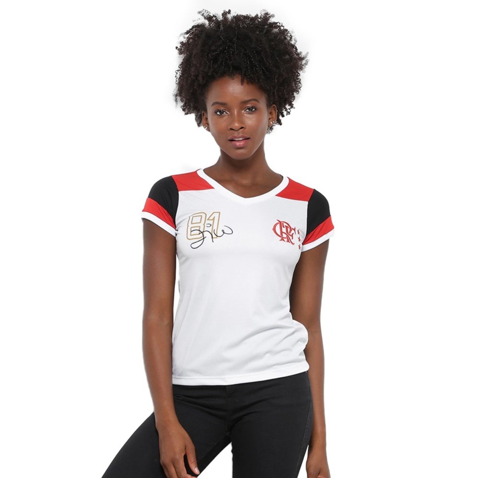 Camisa Braziline Flamengo Zico Retrô Feminina