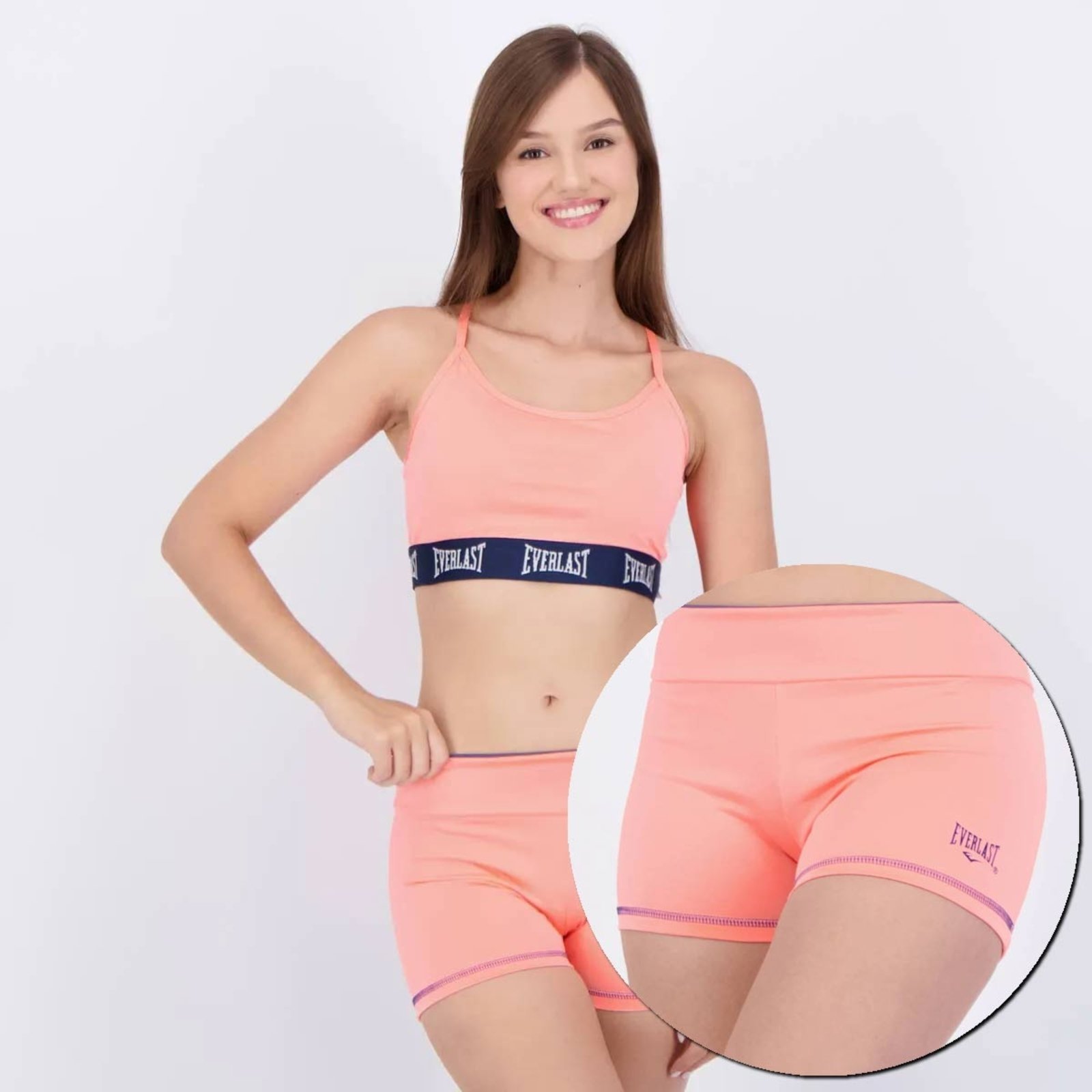 Conjunto Shorts e Top Everlast Feminino Coral