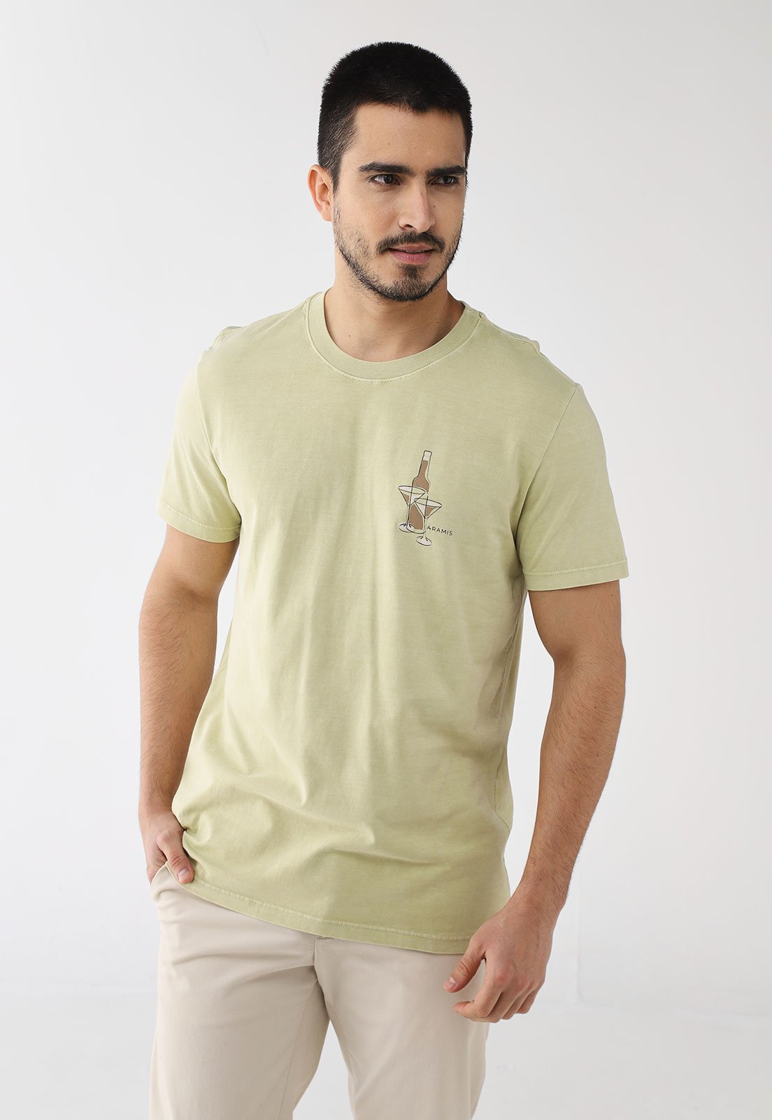 Camiseta Masculina Aramis Estampa Coquetéis Verde