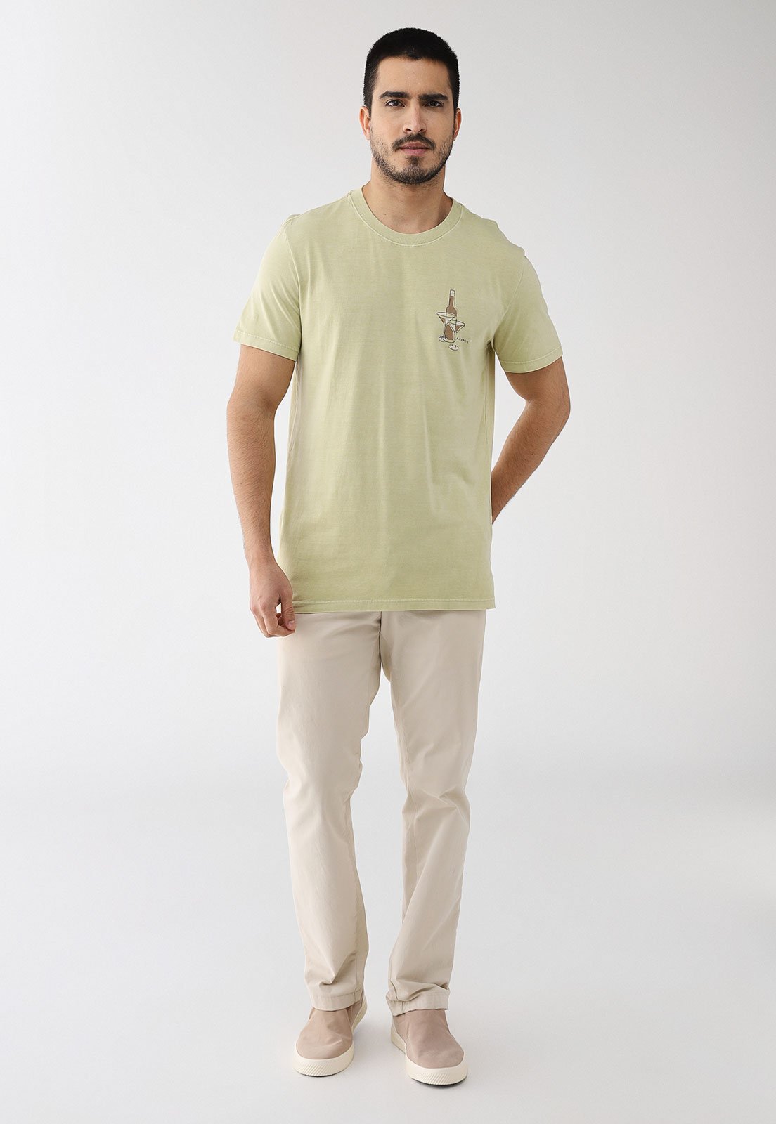 Vista 3 Camiseta Masculina Aramis Estampa Coquetéis verde Aramis verde