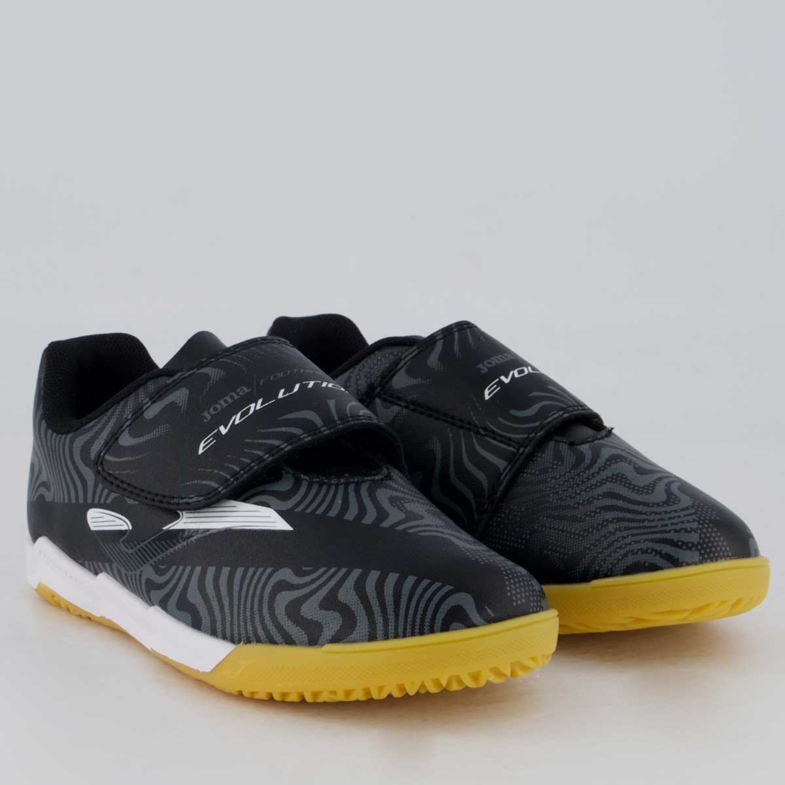 Vista 3 Chuteira Joma Evolution Futsal Preta preto Joma preto