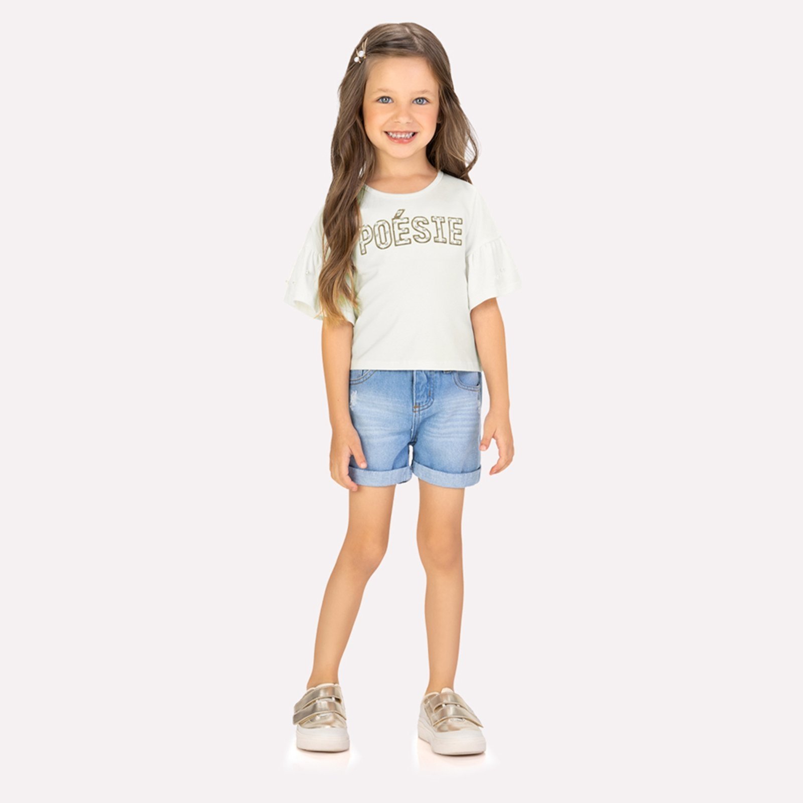 Vista 2 Infantil - Blusa Menina Pérolas Milon preto Milon preto
