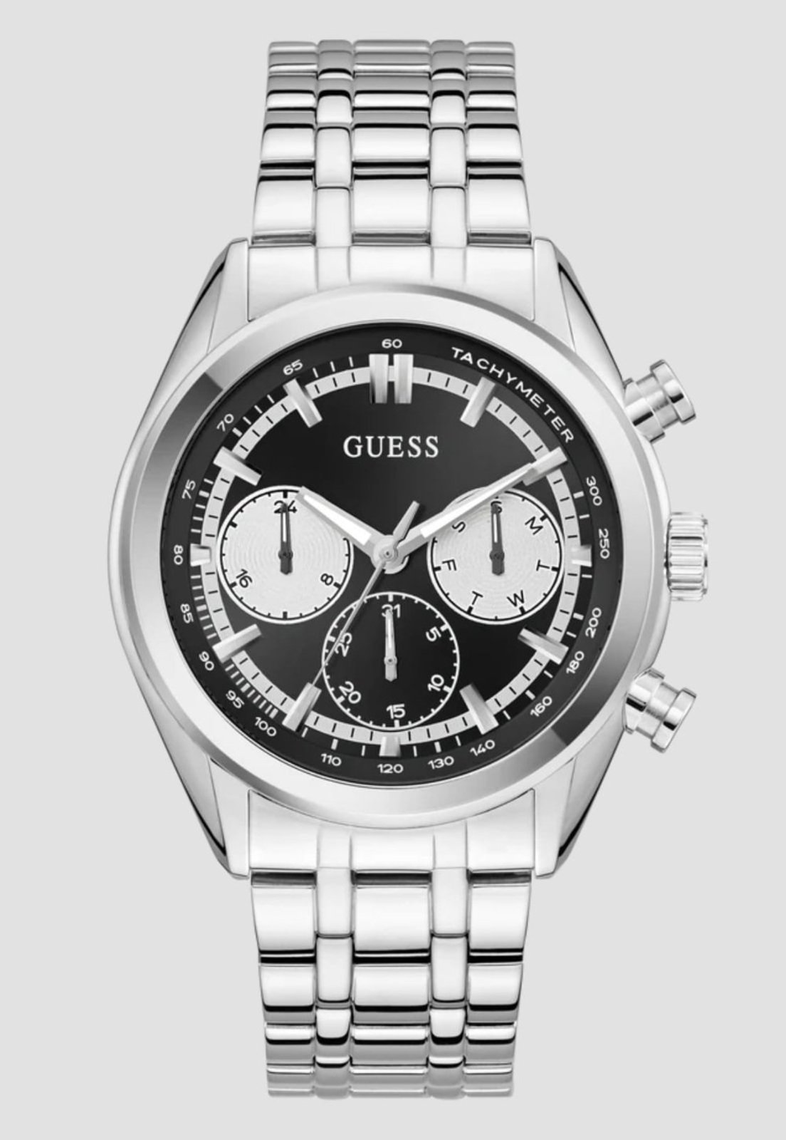 Relógio Guess Analógico Multifuncional Cronógrafo Aço Prata