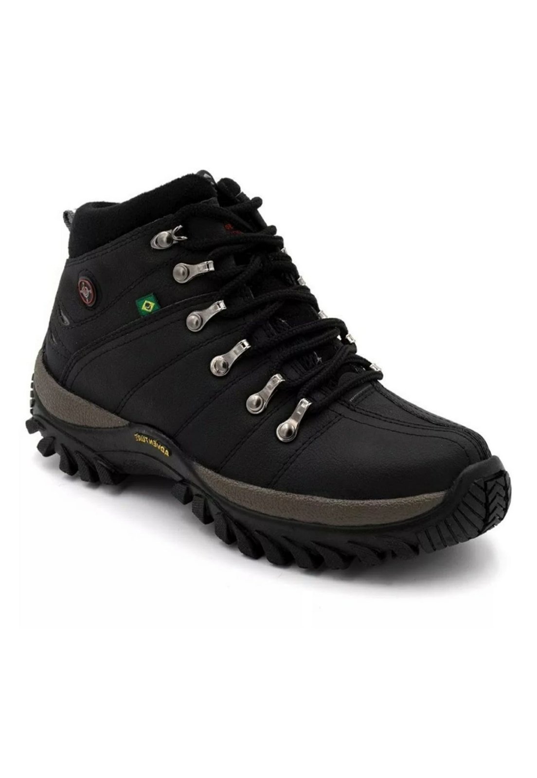 Bota Adventure Masculina Cano Curto Trilha Super Conforto Preto