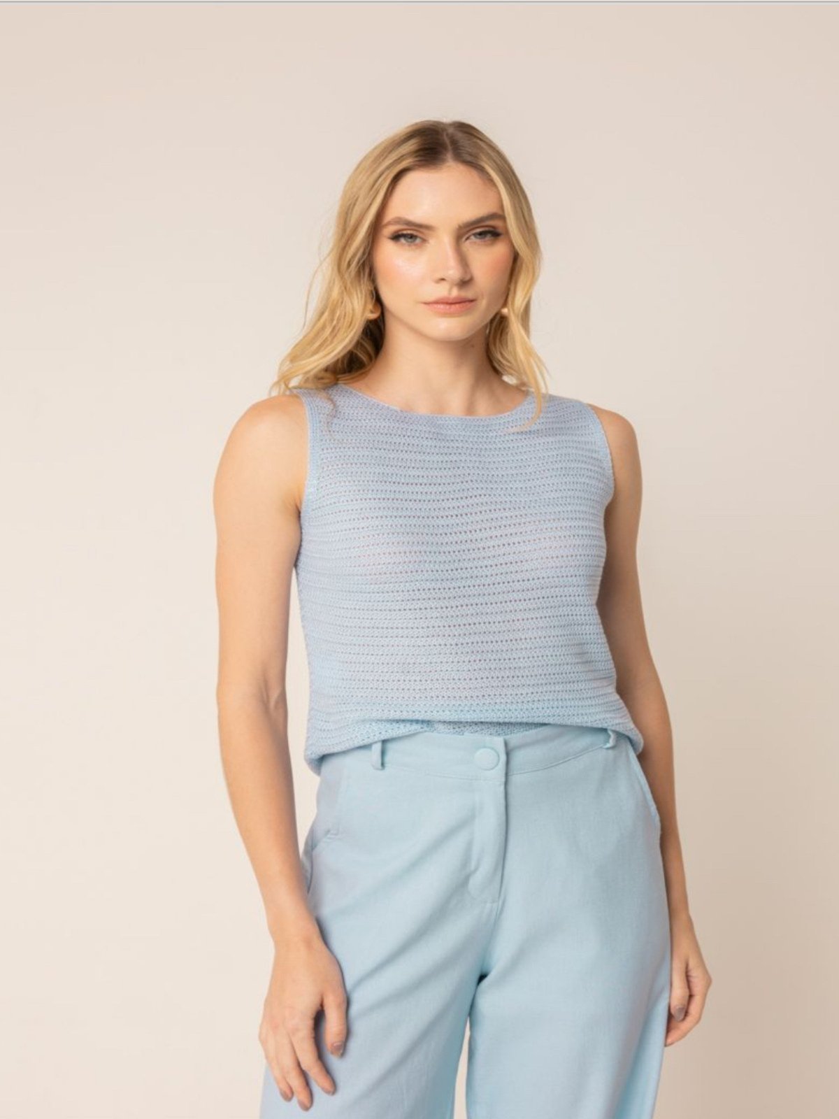 Blusa Em Tricot Duda – Azul Serenity