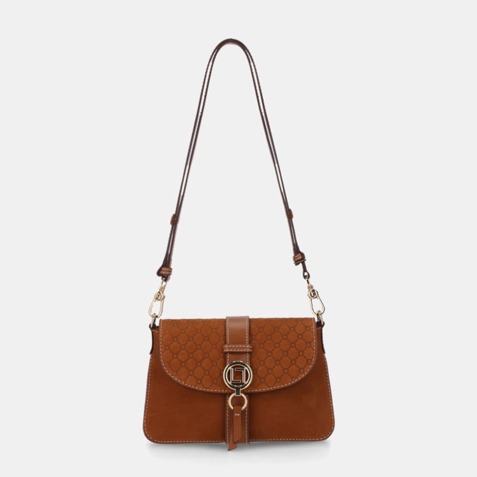 Bolsa Satchel Pequena Bison Caramelo - 2000941 Luz da Lua