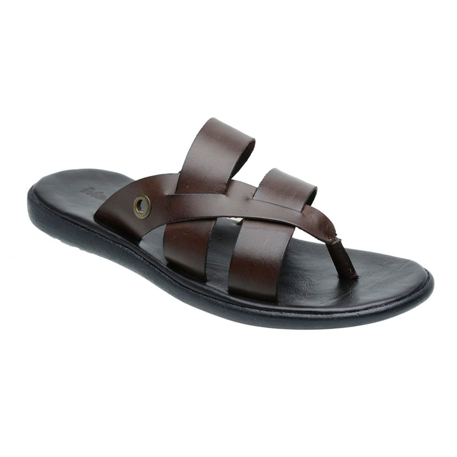 Chinelo Masculino Conforto Malbork Trançado Couro Café