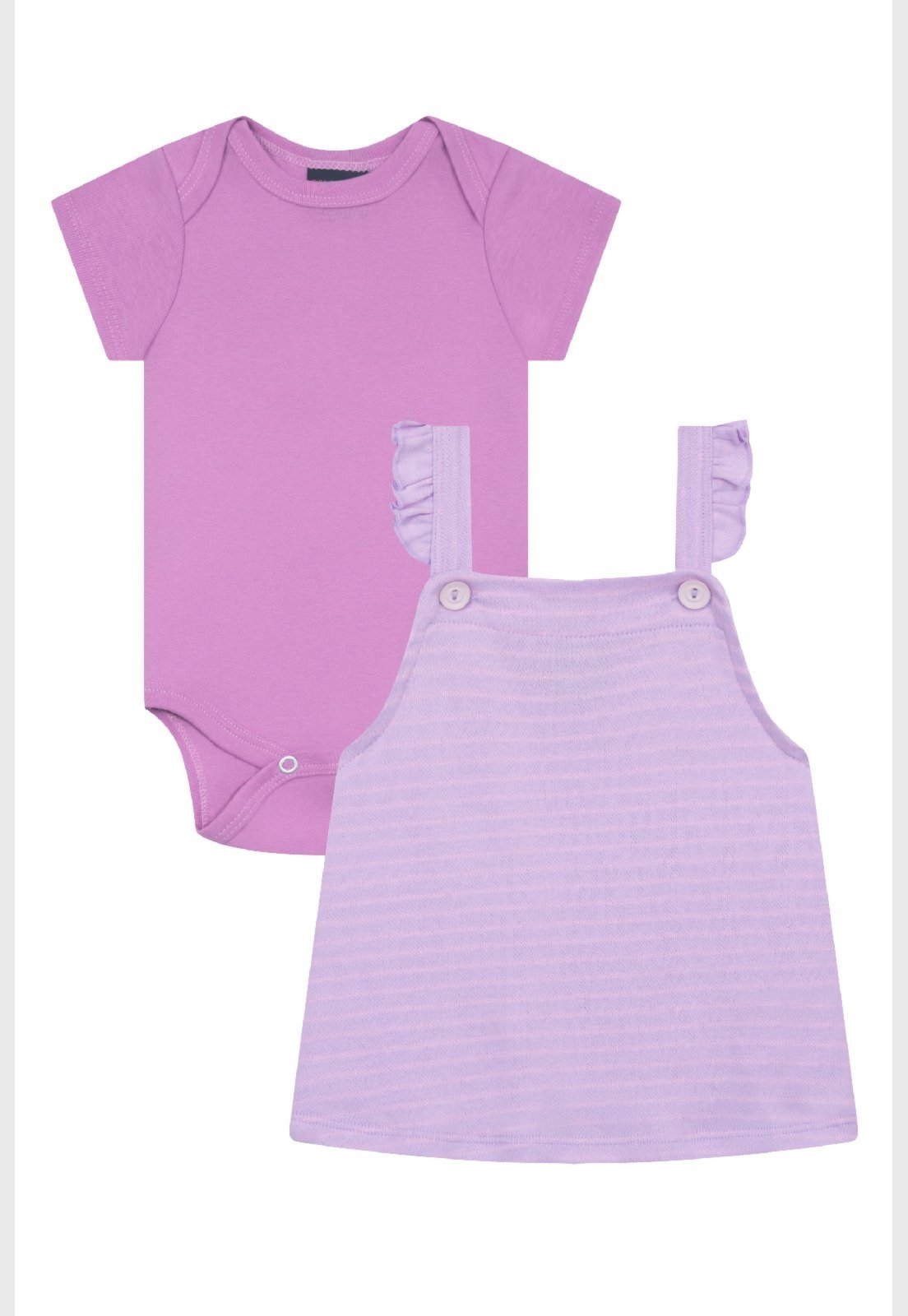 Infantil - Conjunto Menina com Salopete Poás e Body Básico Guloseima Roxo