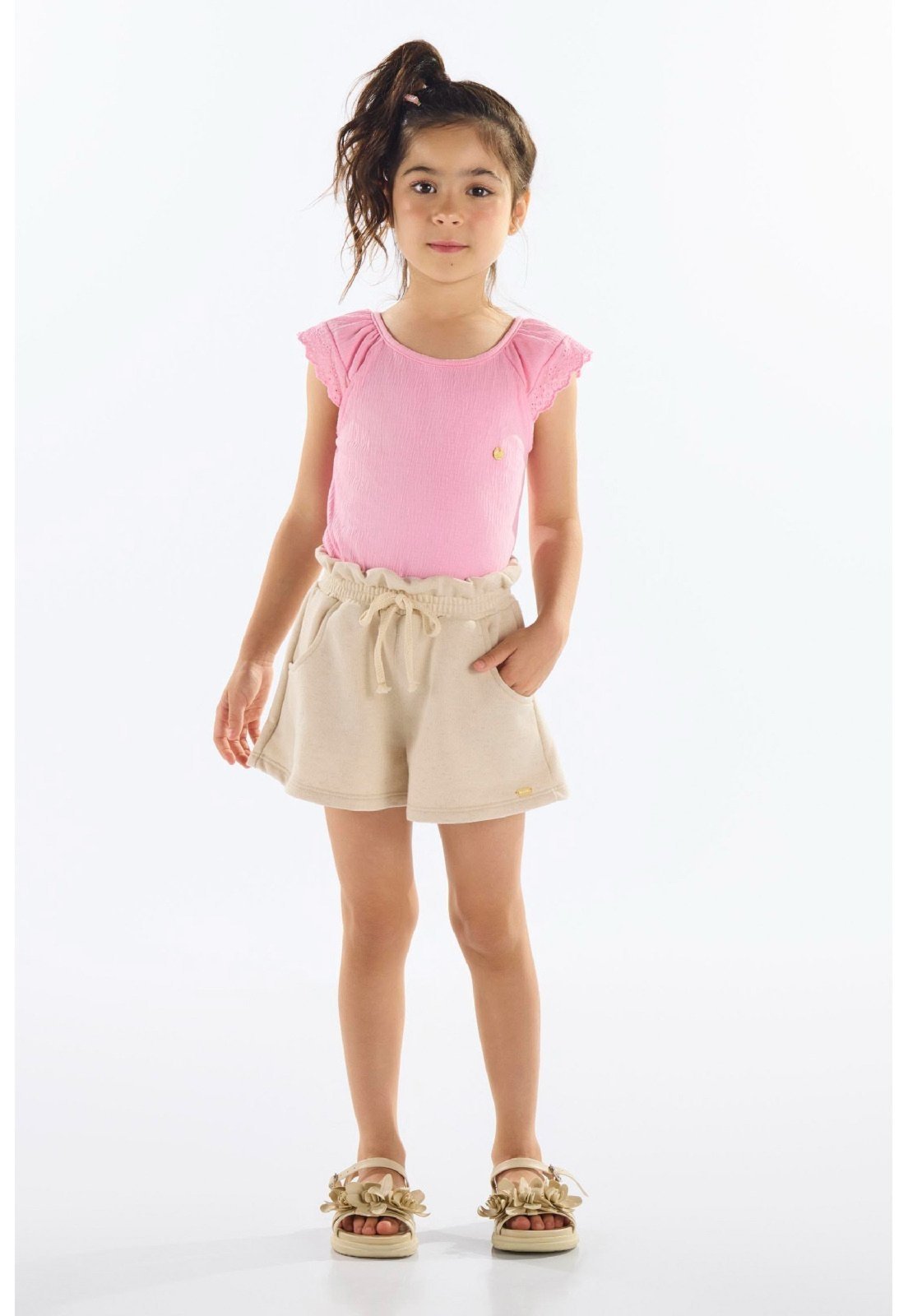 Infantil - Blusa em Algodão Texturizado Up Baby Rosa