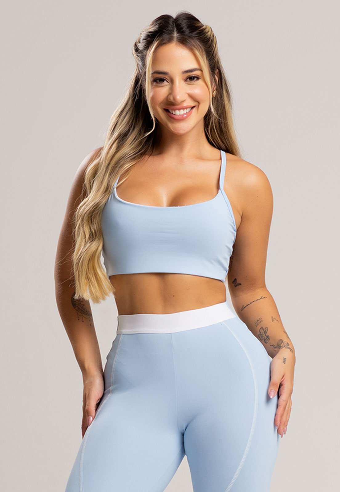 Top Fitness MVB Modas Duplo Alcinha de Regulagem Poliamida Céu