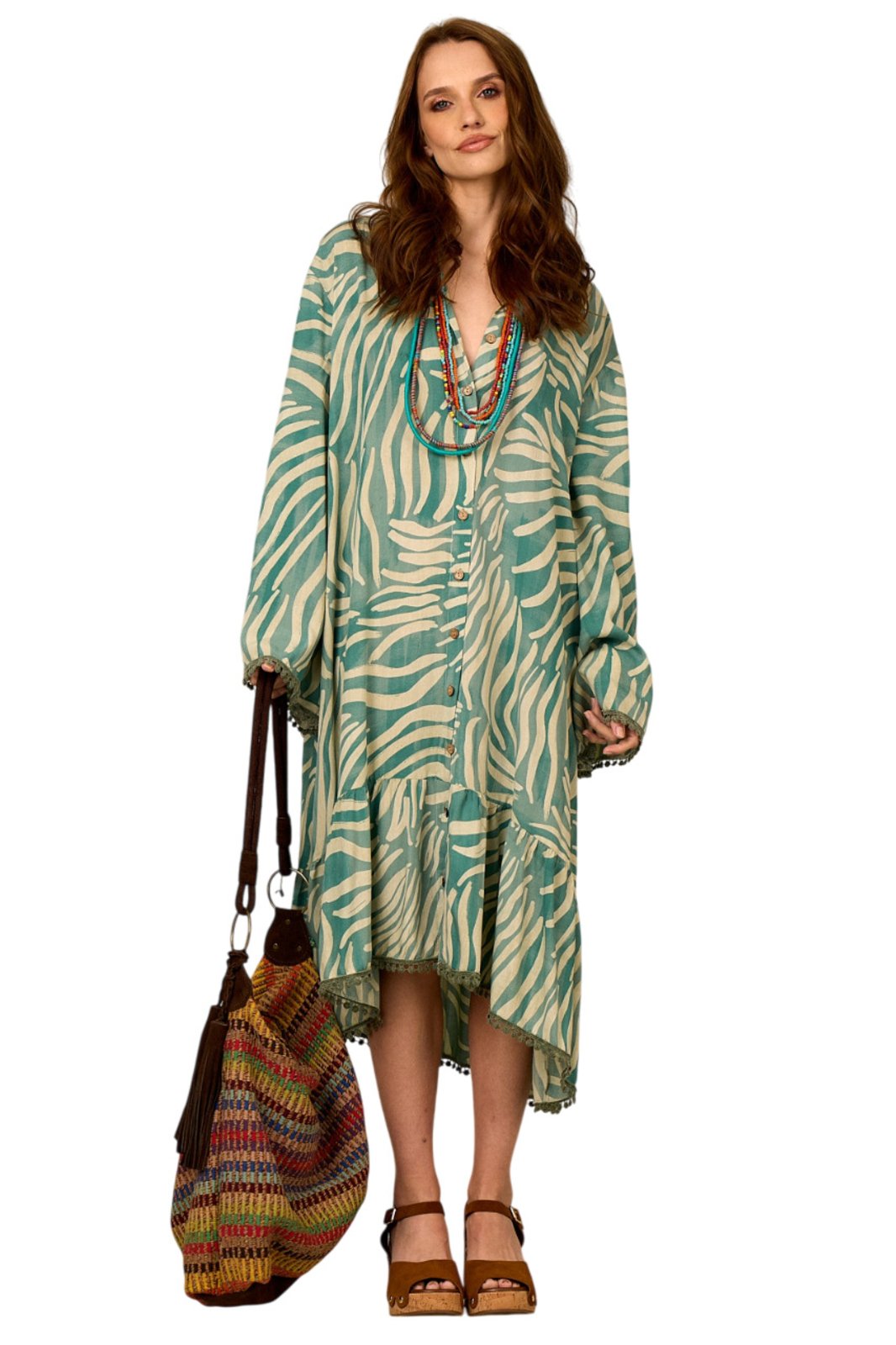 Chemise Midi Verde Estampado Yacamim L3 – Estampado