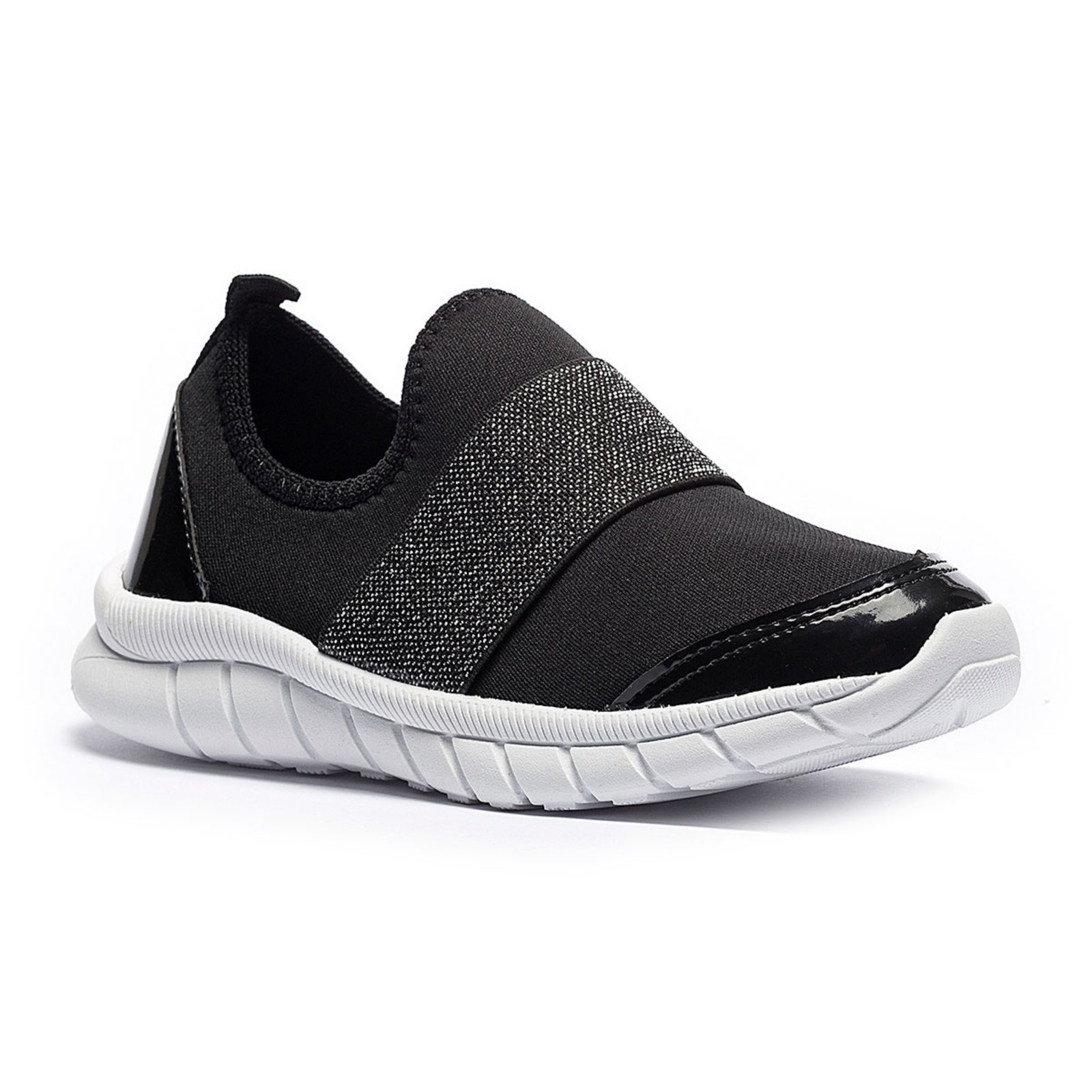 Vista 2 Infantil - Tênis Tininha Juvenil Menina Calce Fácil Lurex preto Tininha preto