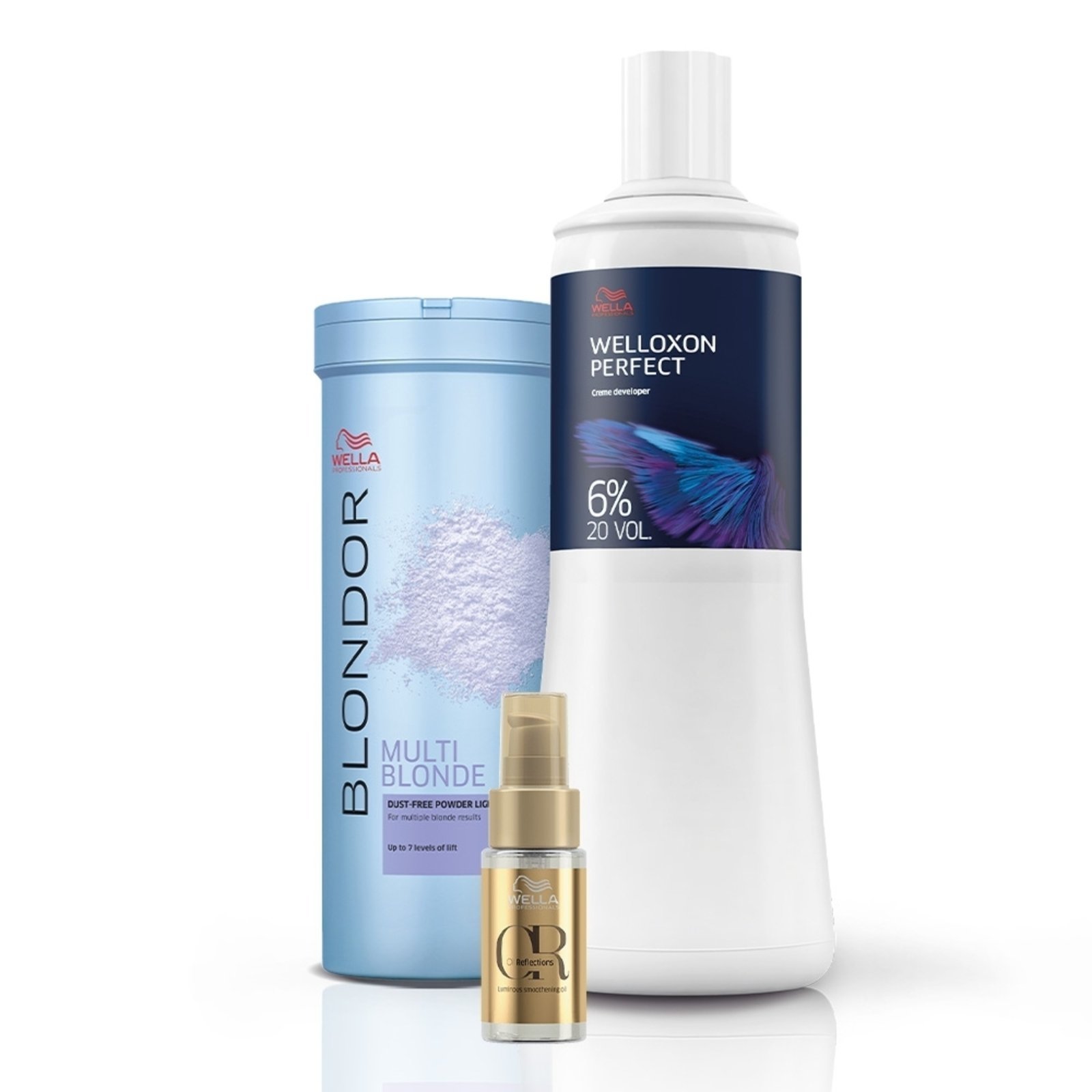 Vista 2 Kit Wella Blondor Pó Descolorante 400g + Oxidante 6% 20V + Oil Reflections 30ml (3 produtos) WELLA PROFESSIONALS multicolorido WELLA PROFESSIONALS multicolorido