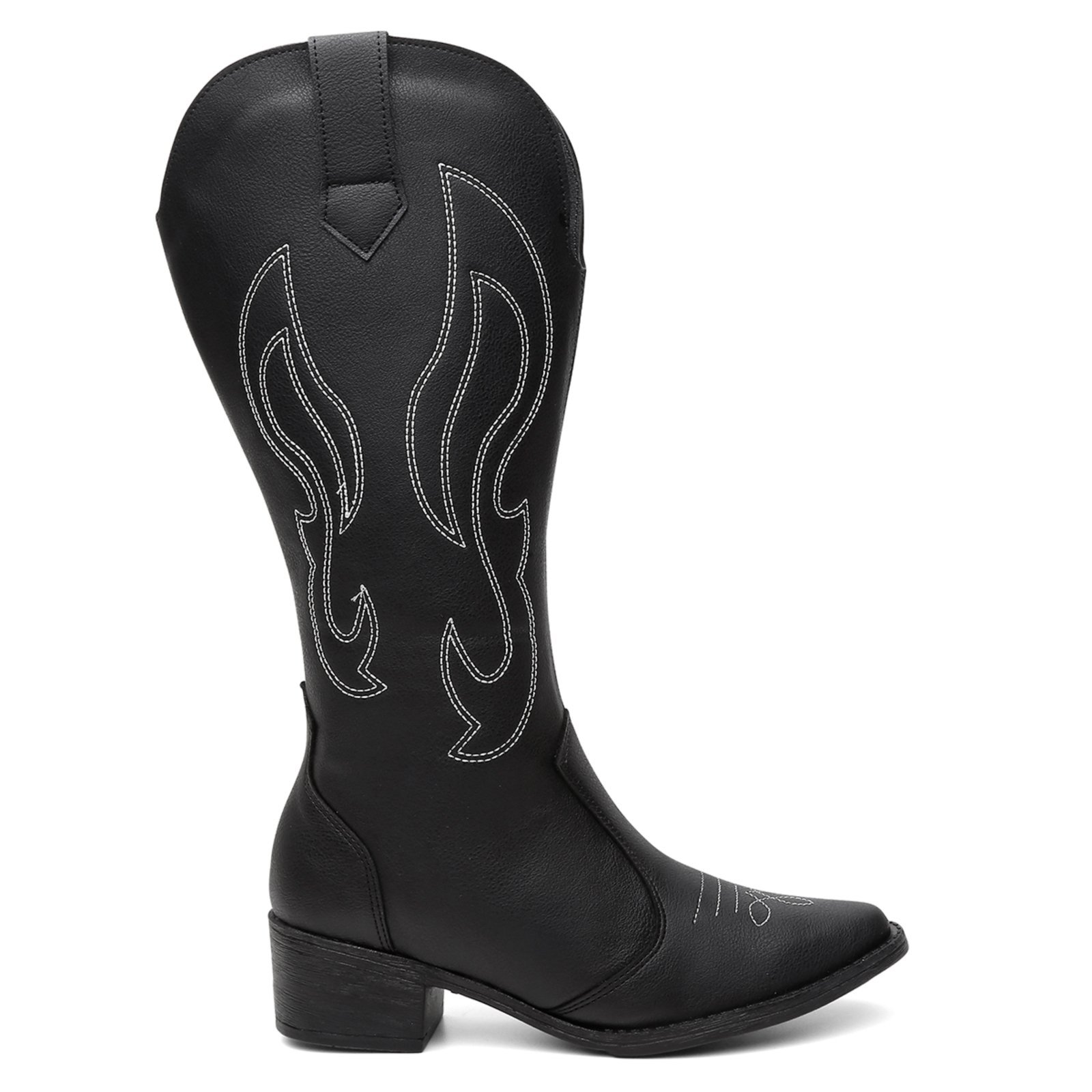 Bota Western Feminina Cano Alto Texana Cowboy Wit Shoes