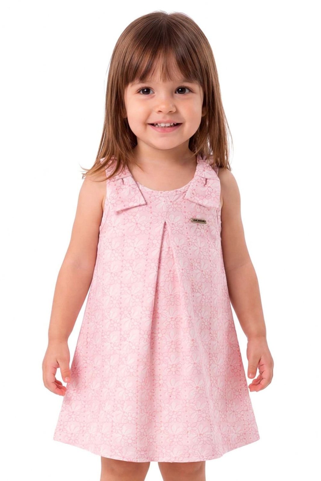 Infantil - Vestido Menina Prega Colorittá Rosa