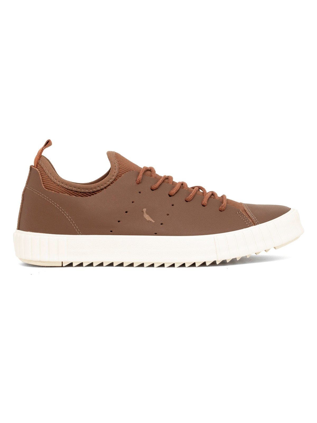 Tênis Reserva Go Masculino Astral Casual Couro Urbano Meia Elástica Conforto Marrom Caramelo