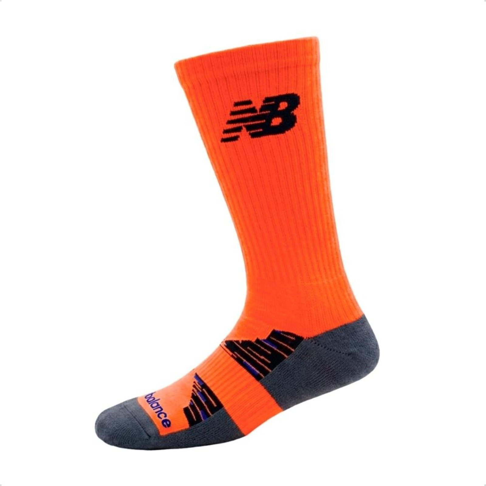 Meia New Balance Unissex Performance Run Cano Longo Corrida Laranja