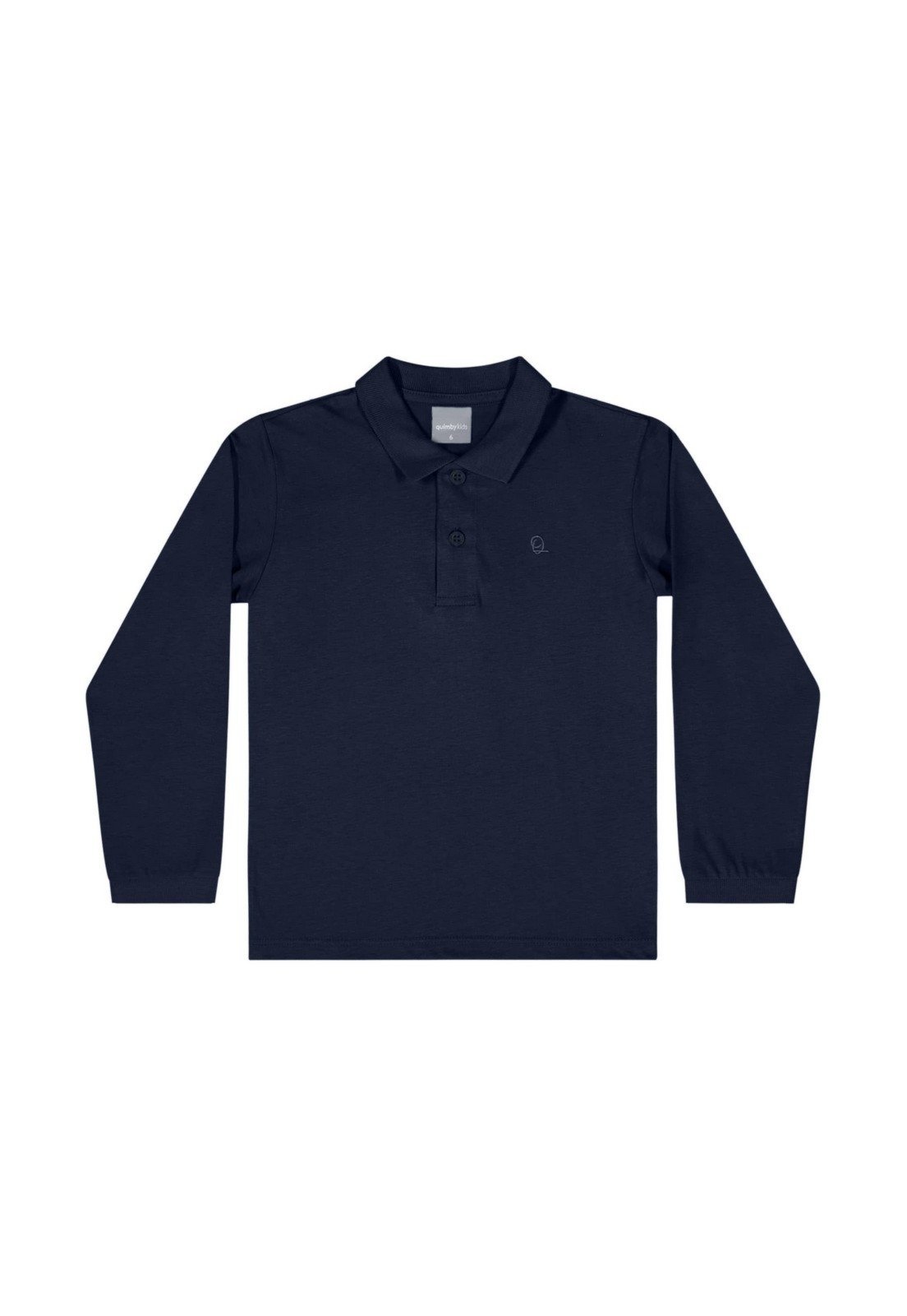 Infantil – Camisa Polo Manga Longa Básica para Menino Quimby Azul Marinho