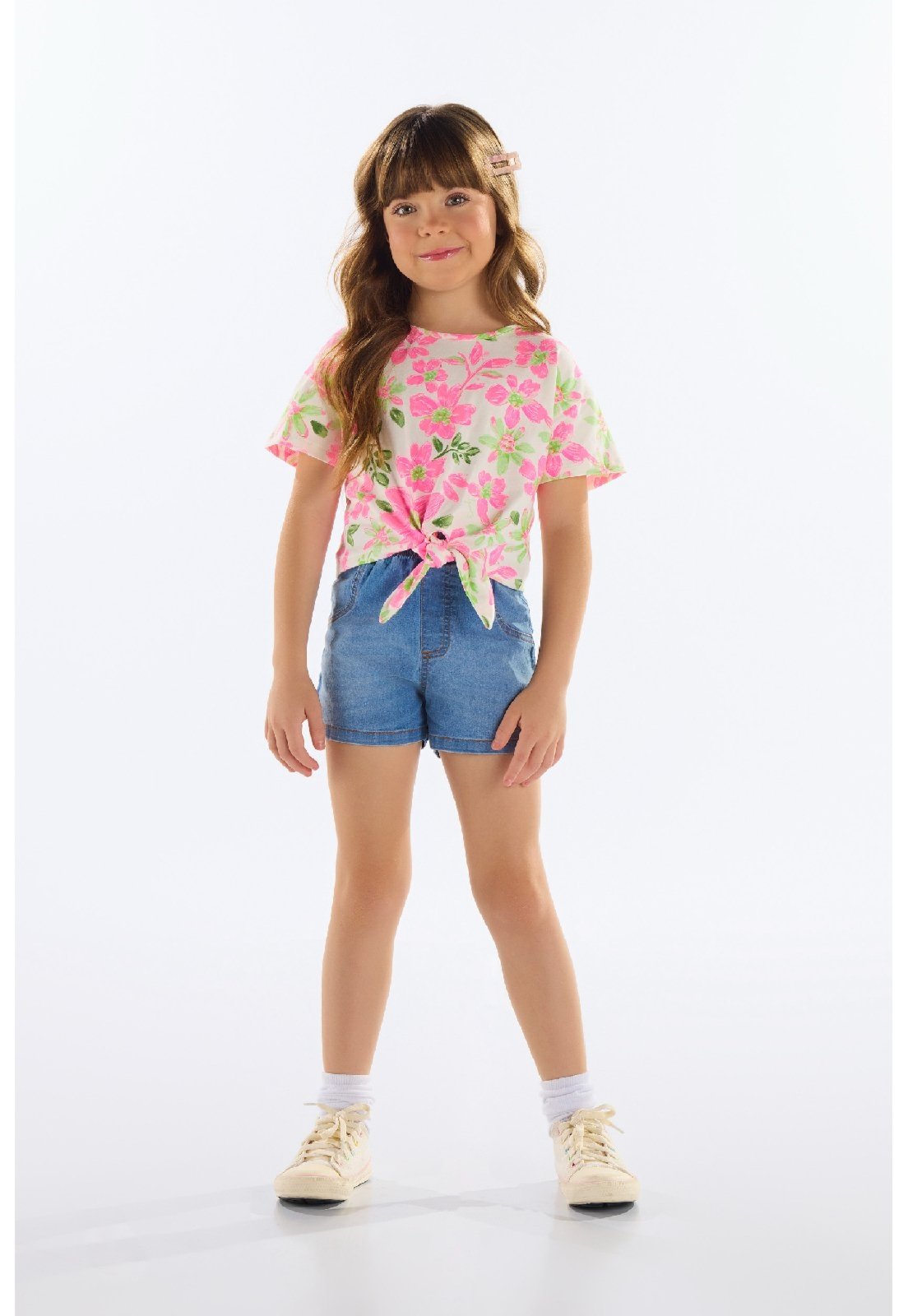 Vista 2 Infantil - Blusa Feminino em Cotton Quimby Off-White off-white white Quimby off-white white