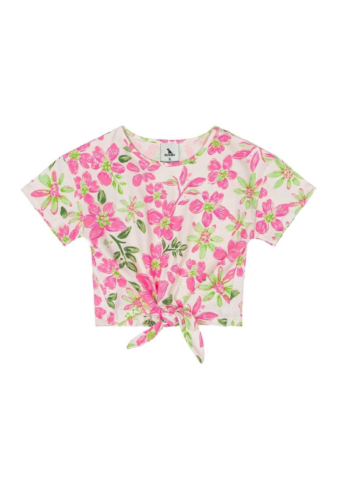 Vista 3 Infantil - Blusa Feminino em Cotton Quimby Off-White off-white white Quimby off-white white