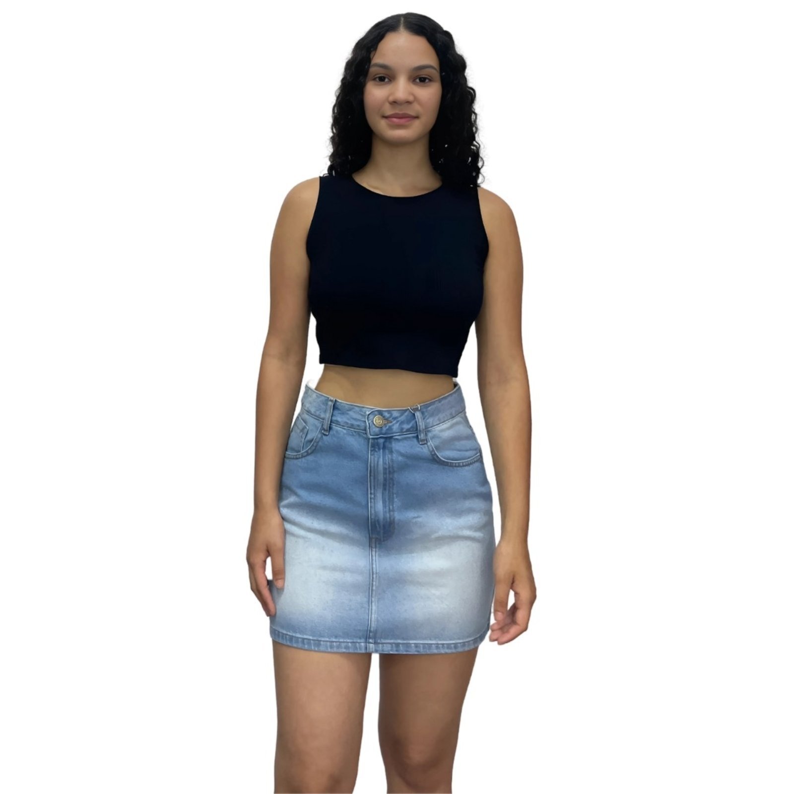 Blusa Regata Feminina Cropped Justa Flor De Lis