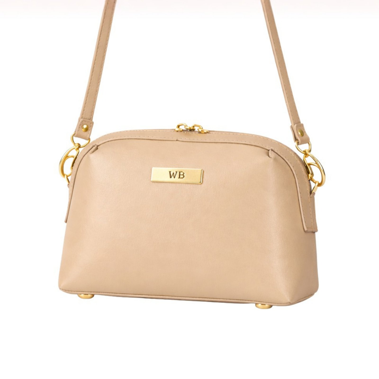 Bolsa Feminina Pequena Baú Moderna Alça Removível Versátil - Nude