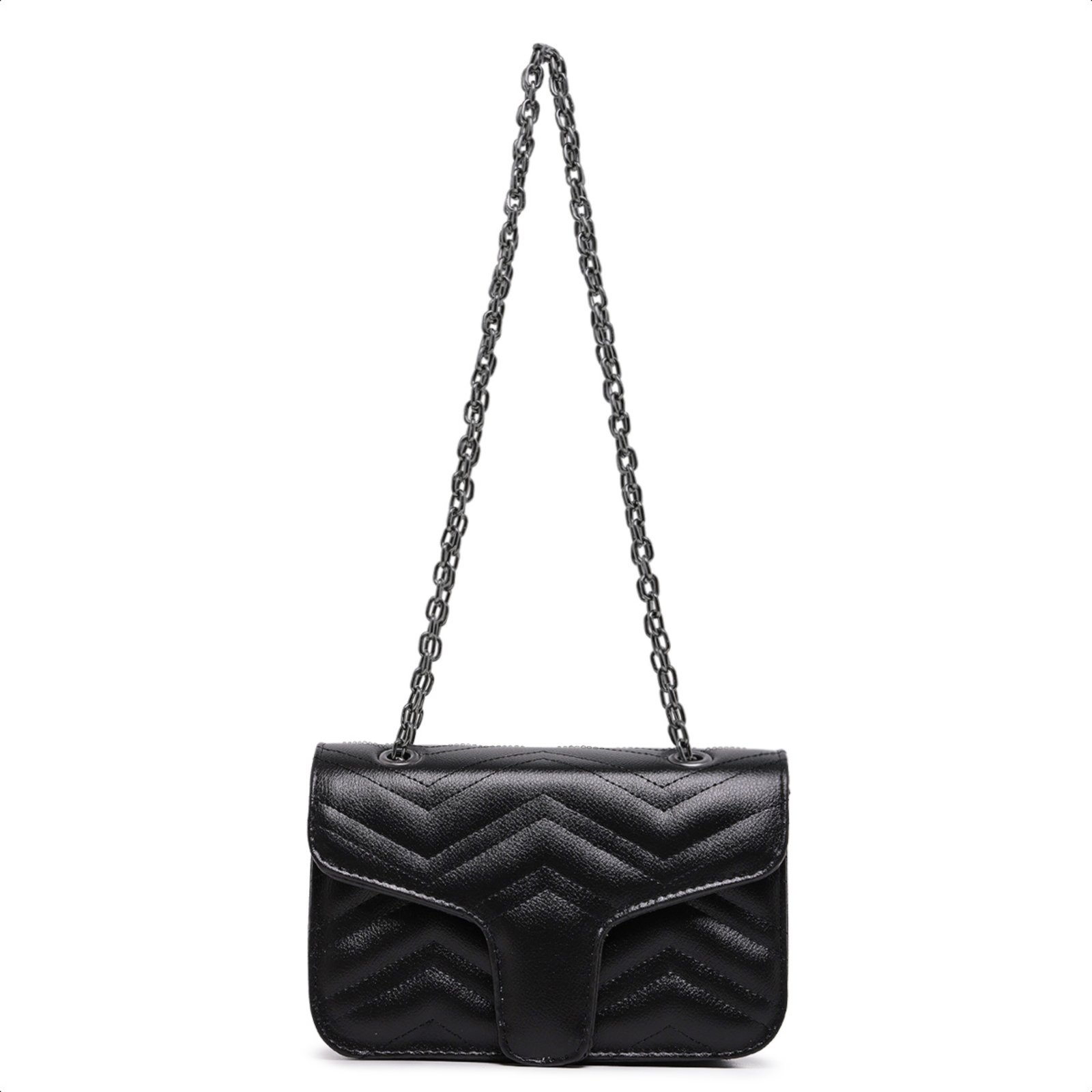 Vista 3 Bolsa Clutch De Ombro De Mão Pequena Preta Alça Corrente Carmelo Shoes Festa Casamento Balada Festival preto CARMELO SHOES preto