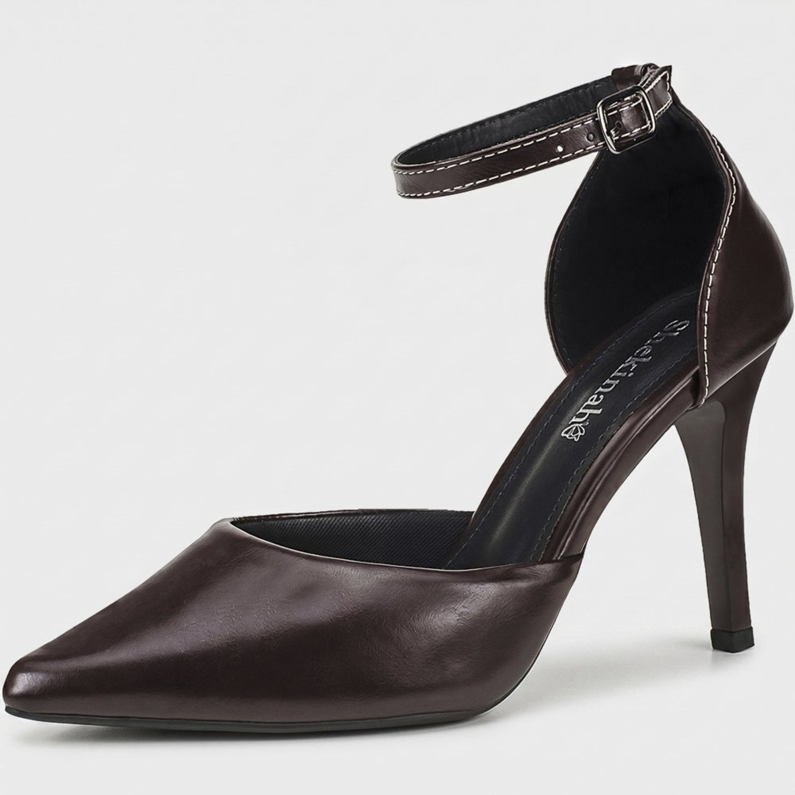 Scarpin Salto Alto Fino Stiletto Sapato Shekinah Confortável Lançamento Marrom