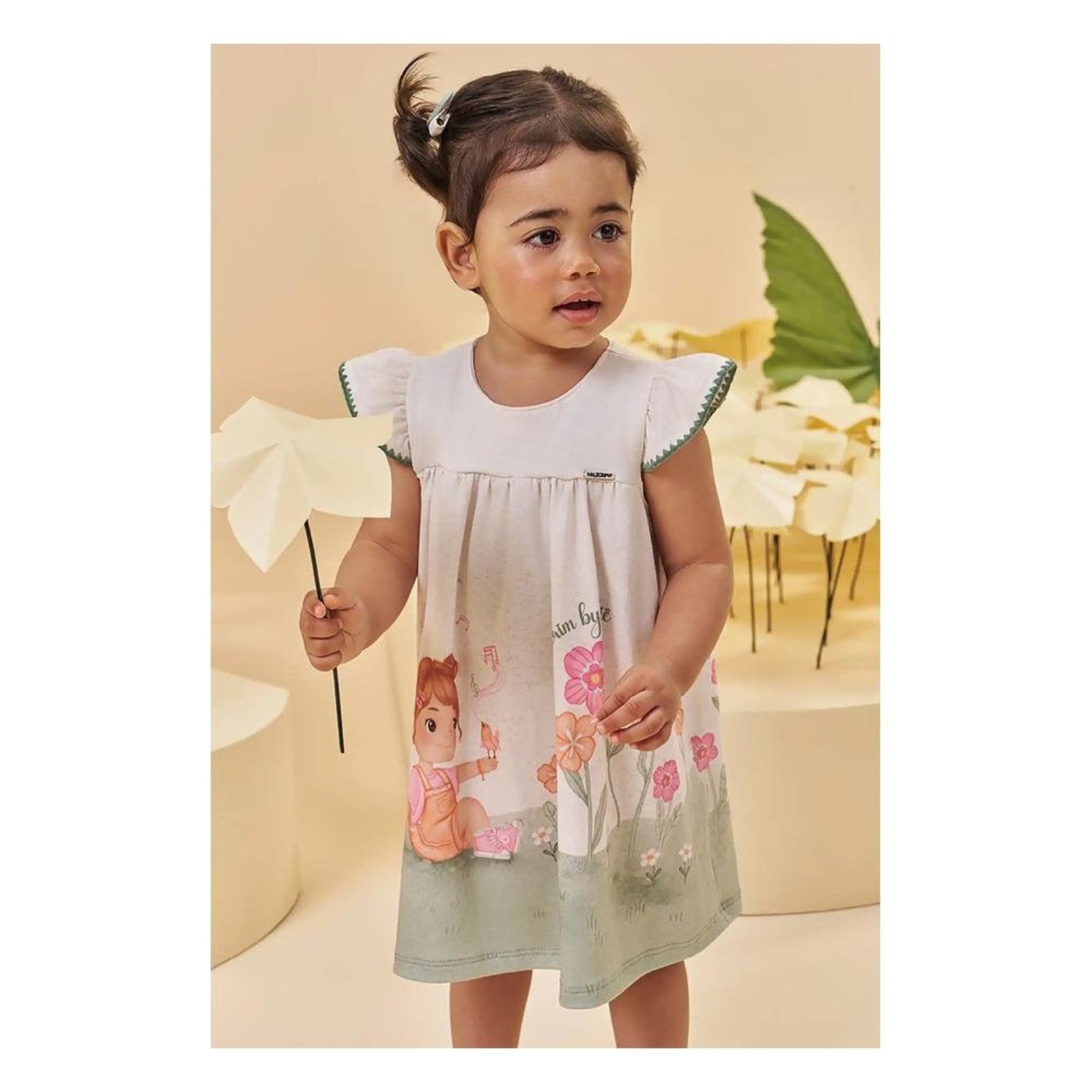Infantil - Vestido Menina Estampado Kukiê 1 Unico