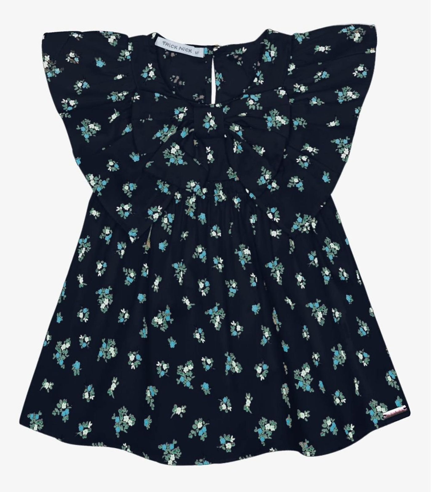 Infantil – Vestido Popeline Com Laço Trick Nick Azul