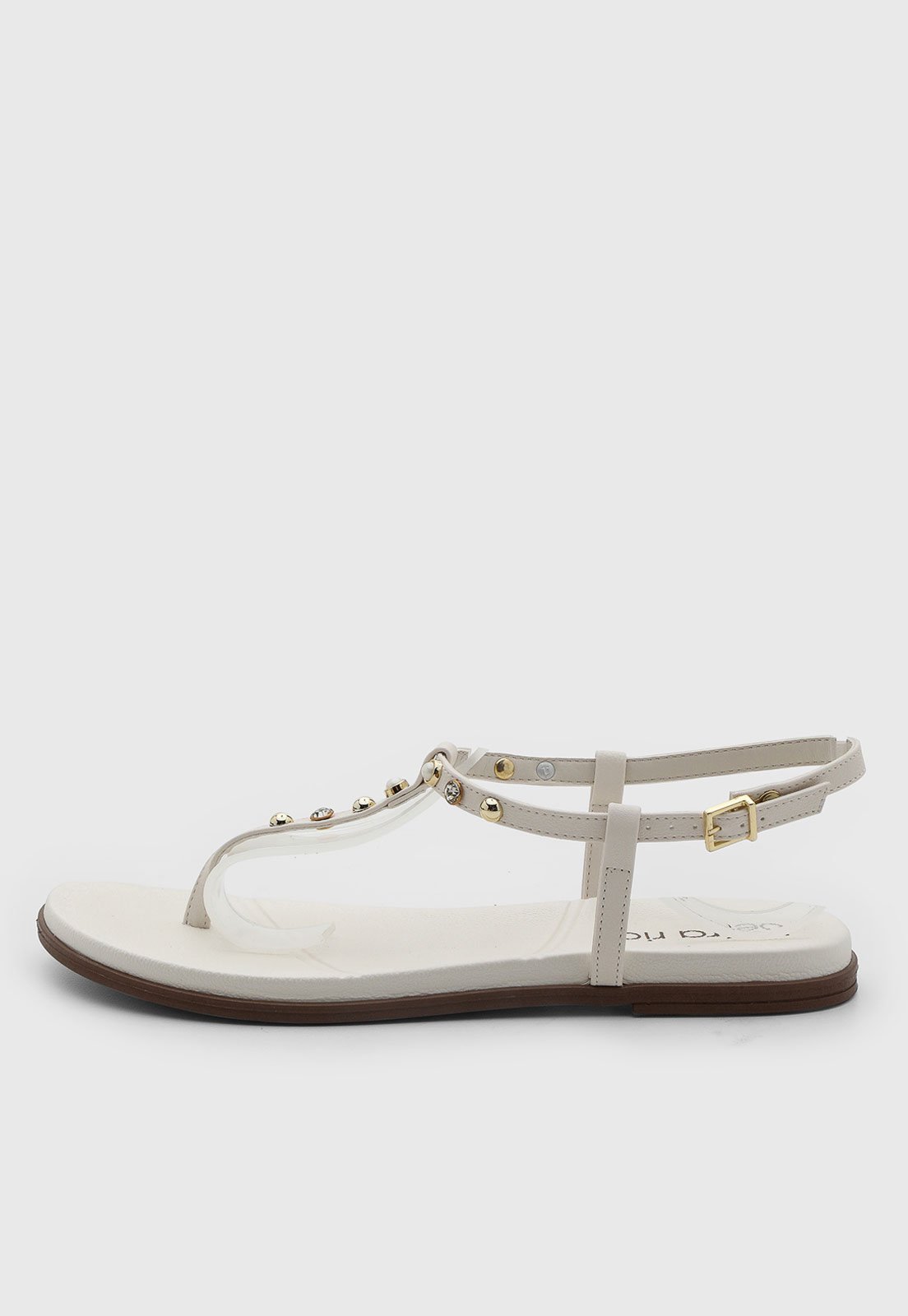 Rasteira Feminina Beira Rio Tiras Finas Off-White