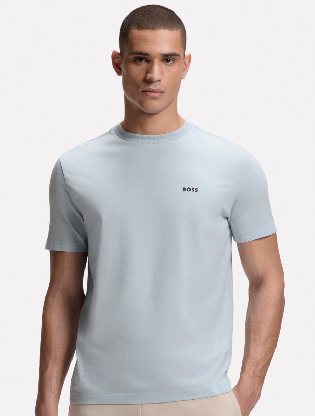 Camiseta Hugo Boss Masculina Regular Stretch Tee 026 Cinza Escuro