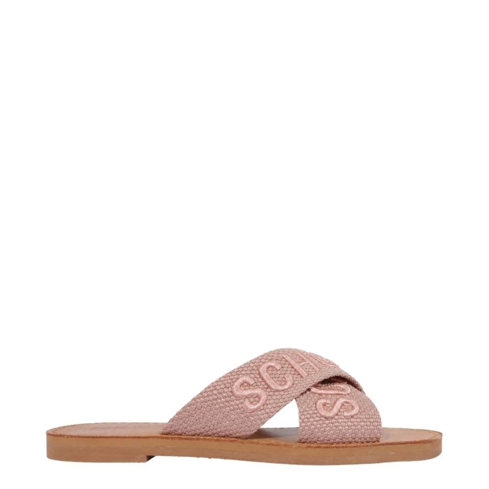 Rasteira Schutz De X Bordada Rosa