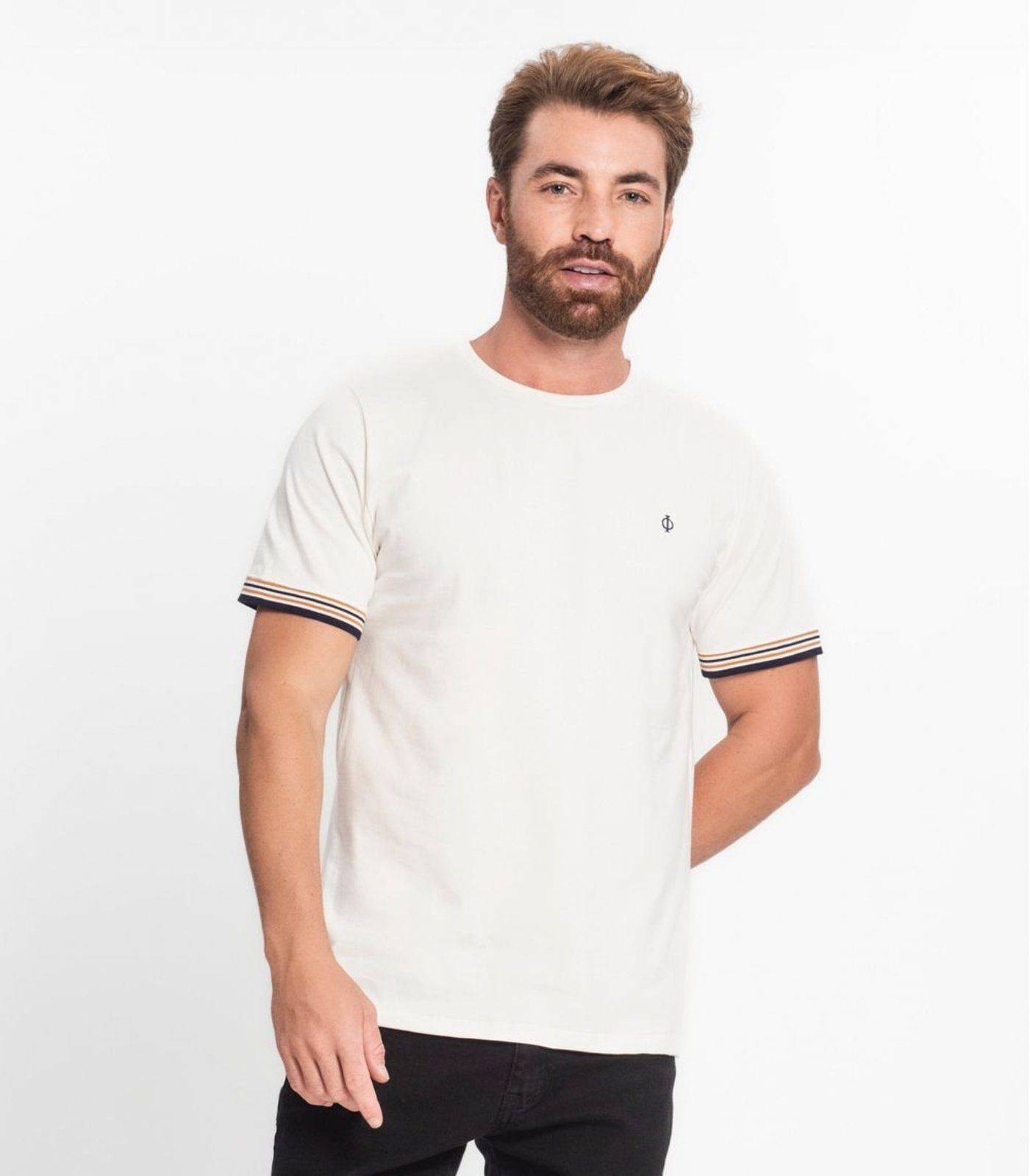 Camiseta Cotton Leve Masculina Básica Diametro Bege