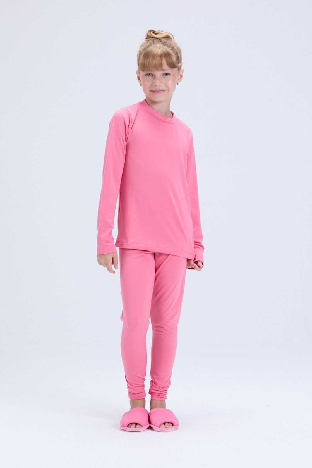 Infantil - CONJUNTO BLUSA + CALÇA TÉRMICA ROSA