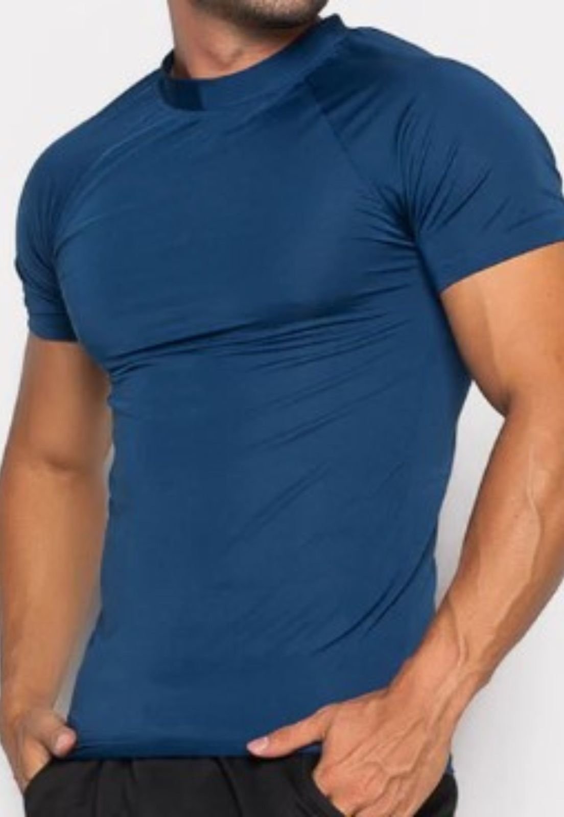 Blusa Térmica WLS Modas Segunda Pele Manga Curta Marinho