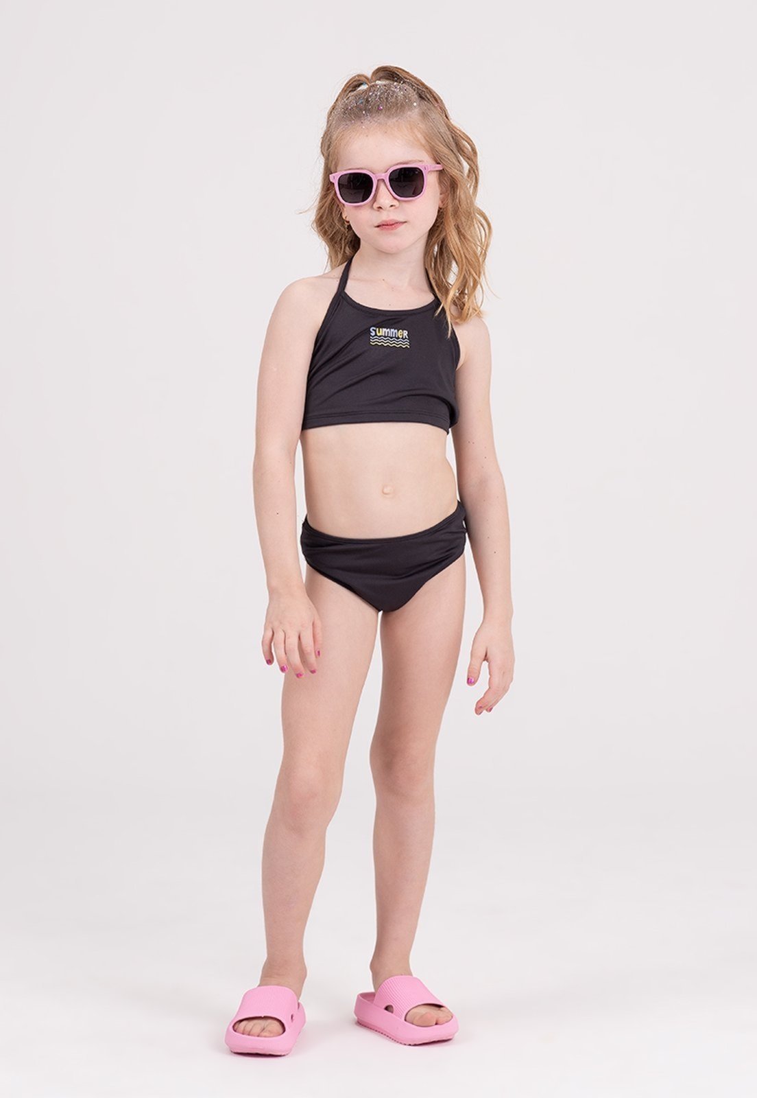 Conjunto Biquíni UV 50+ Little Summer Preto