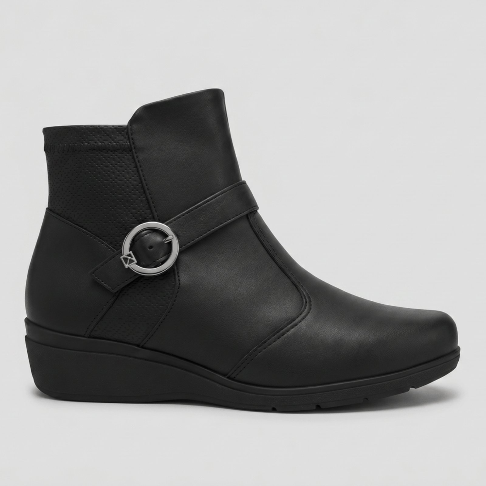 PICCADILLY MAXI - Bota Beth Cano Curto Anabela Médio Preto