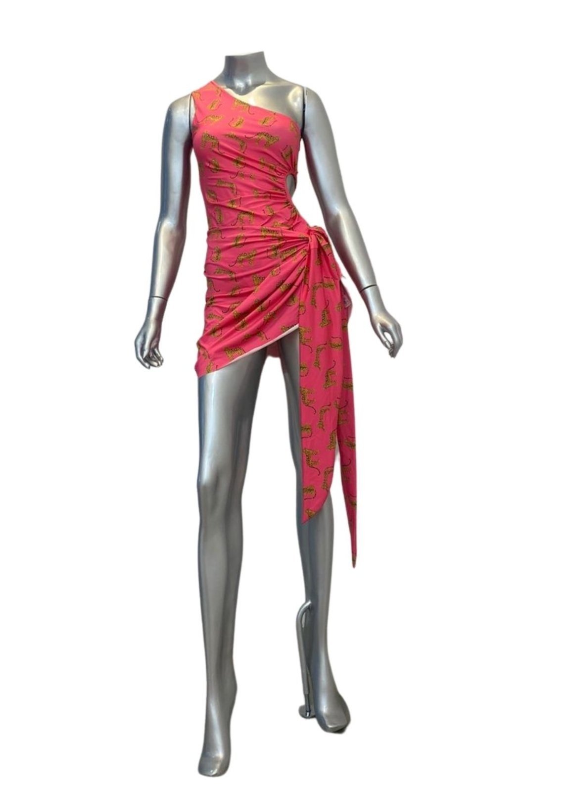 Vista 3 Maio Body com Saida de Praia Animal Print Pink Cia do Vestido multicolorido/onça/pink pink Cia do Vestido multicolorido/onça/pink pink
