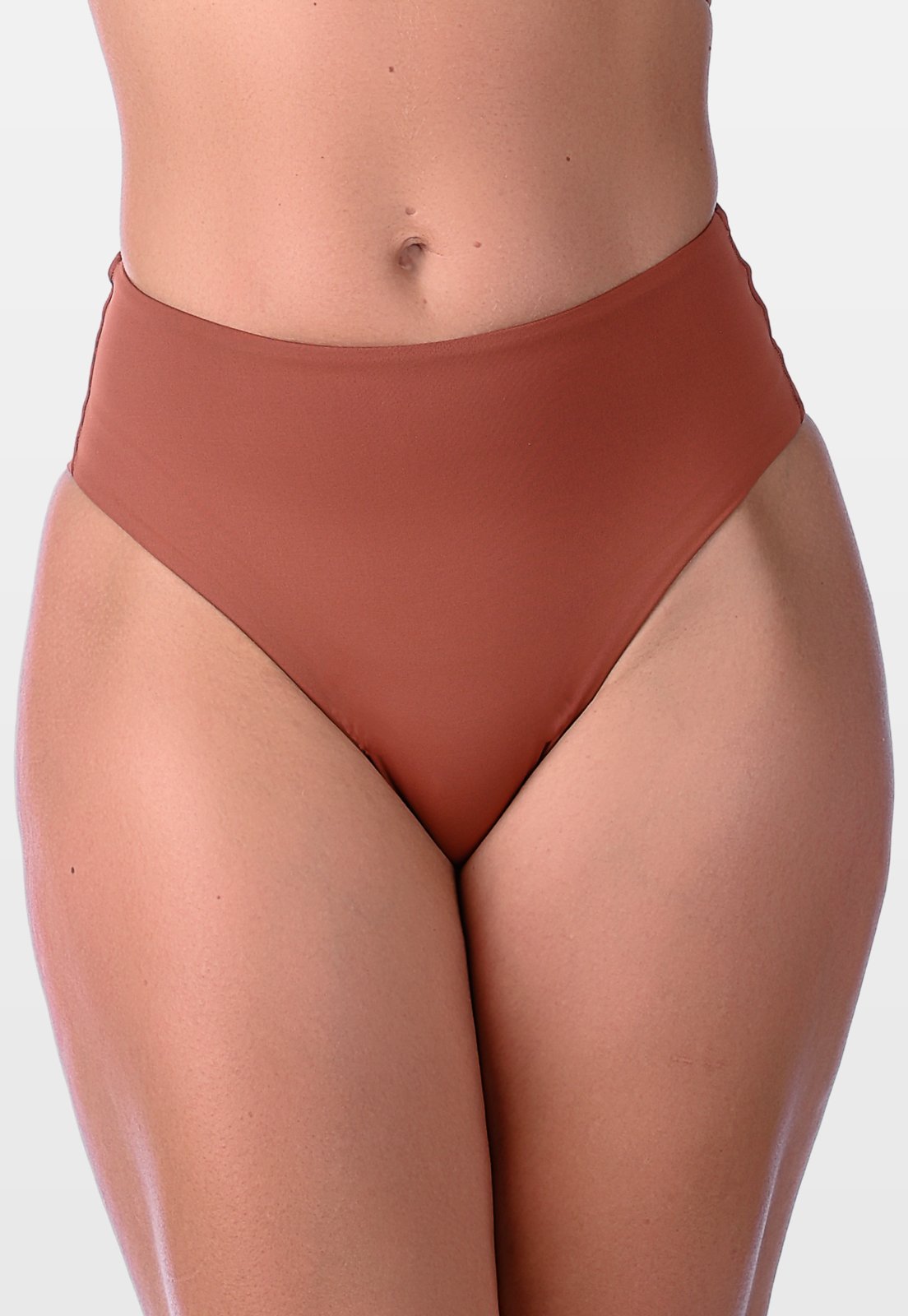 Calcinha Summer Soul Fio Dental Duplo Cintura Alta Marrom