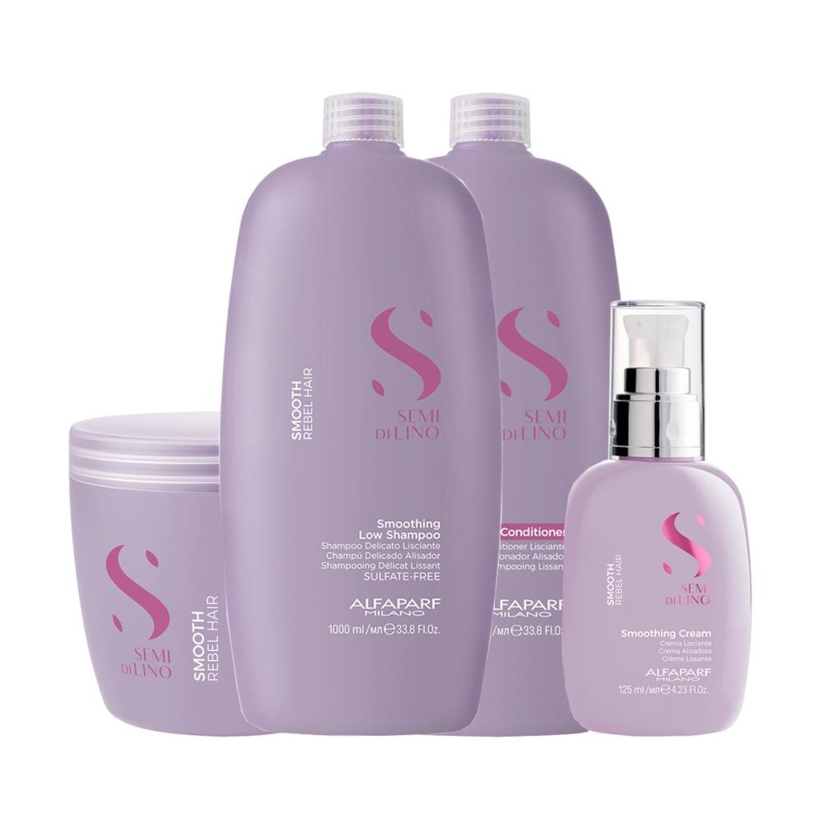 Alfaparf Semi Di Lino Smooth Shampoo, Cond, Másc e Creme