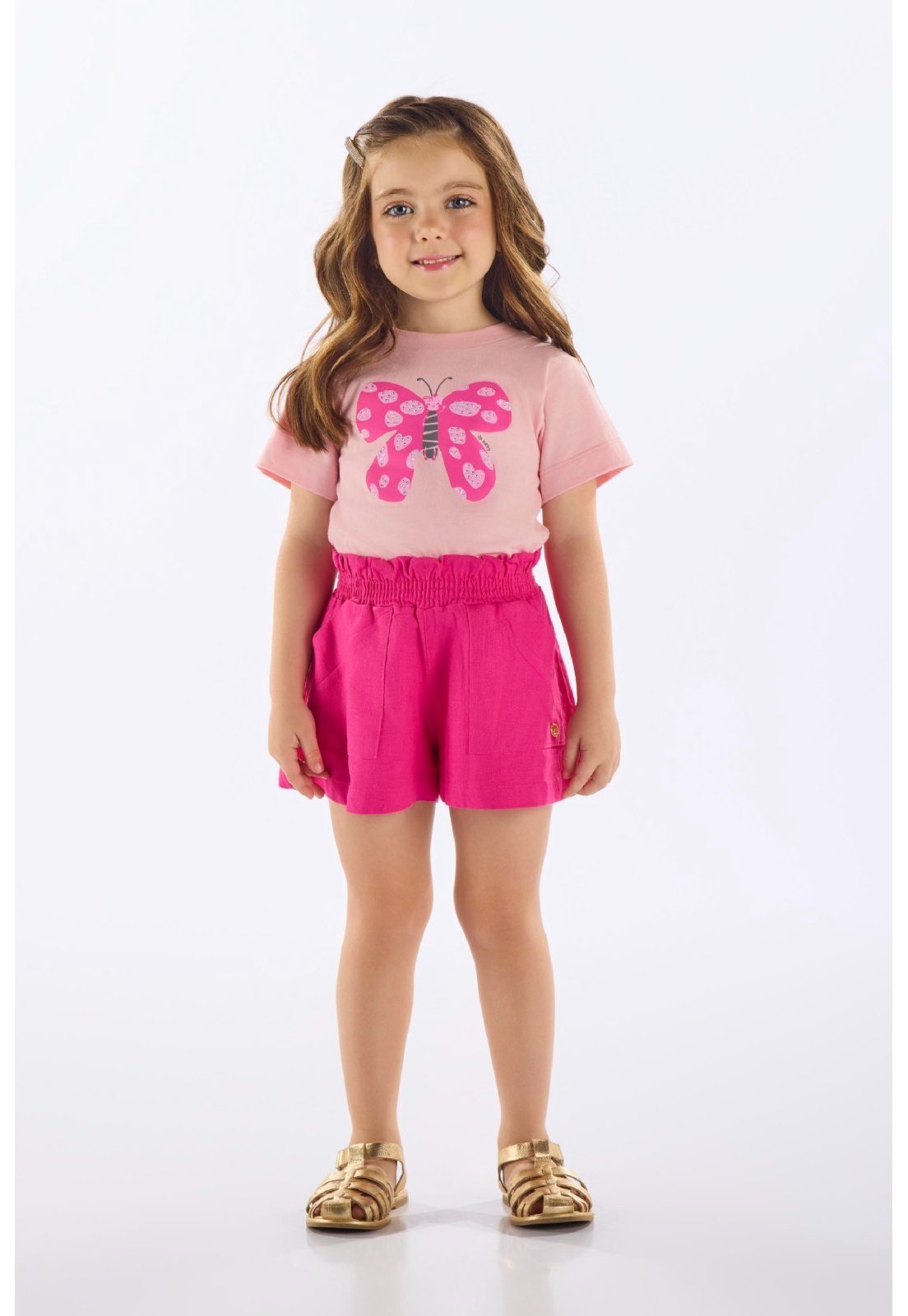 Infantil – Blusa em Algodão com Strass Up Baby Rosa