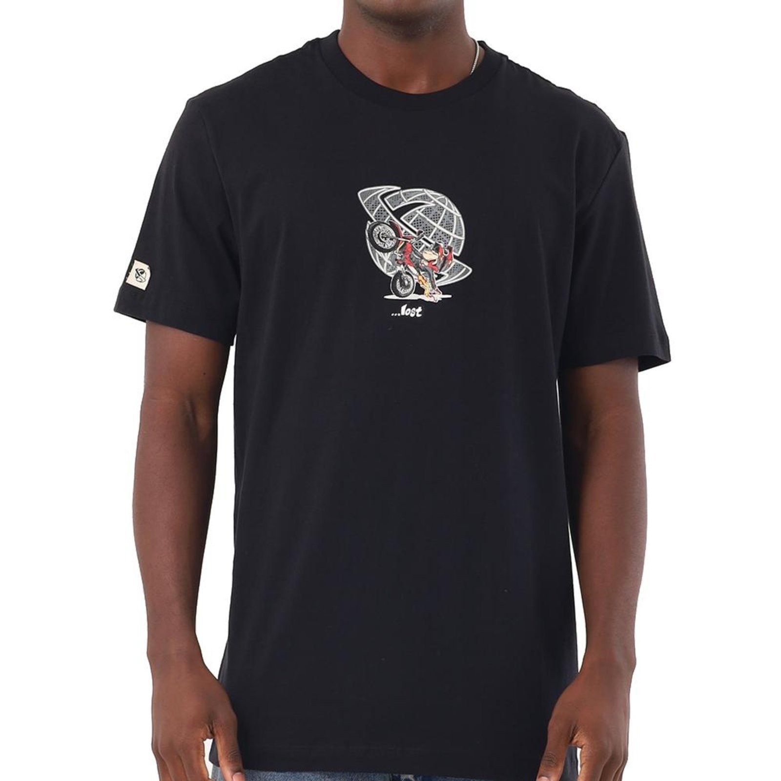 Camiseta Lost Motorcycle WT26 Masculina Preto