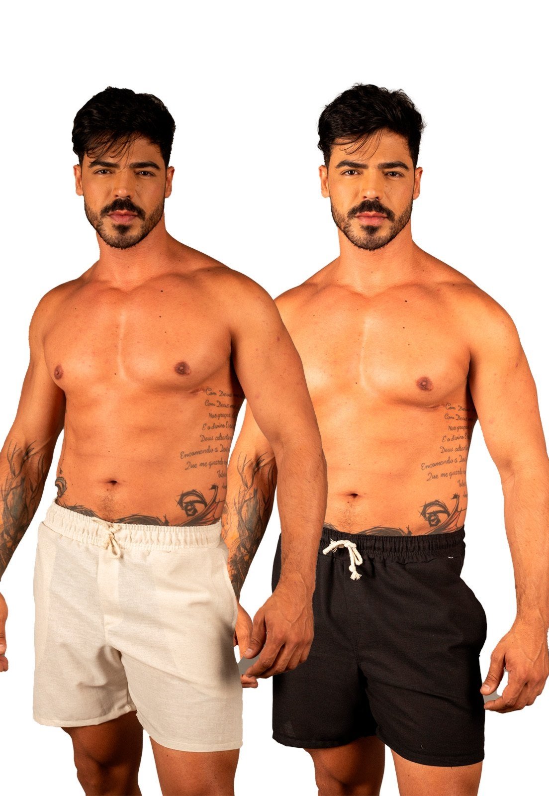 Kit 2 Bermudas Linho Masculinos Para Fim de Ano