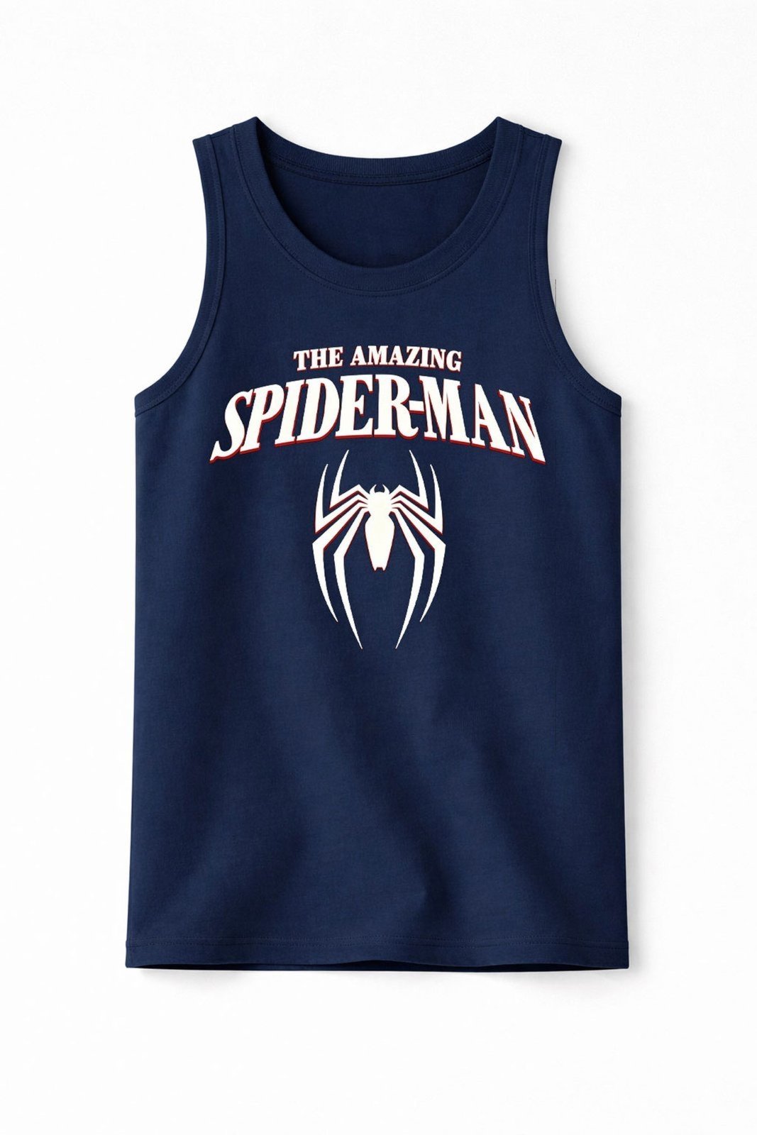 Infantil - Camiseta Regata Masculina Algodão Marinho - Aranha - Babei no Look