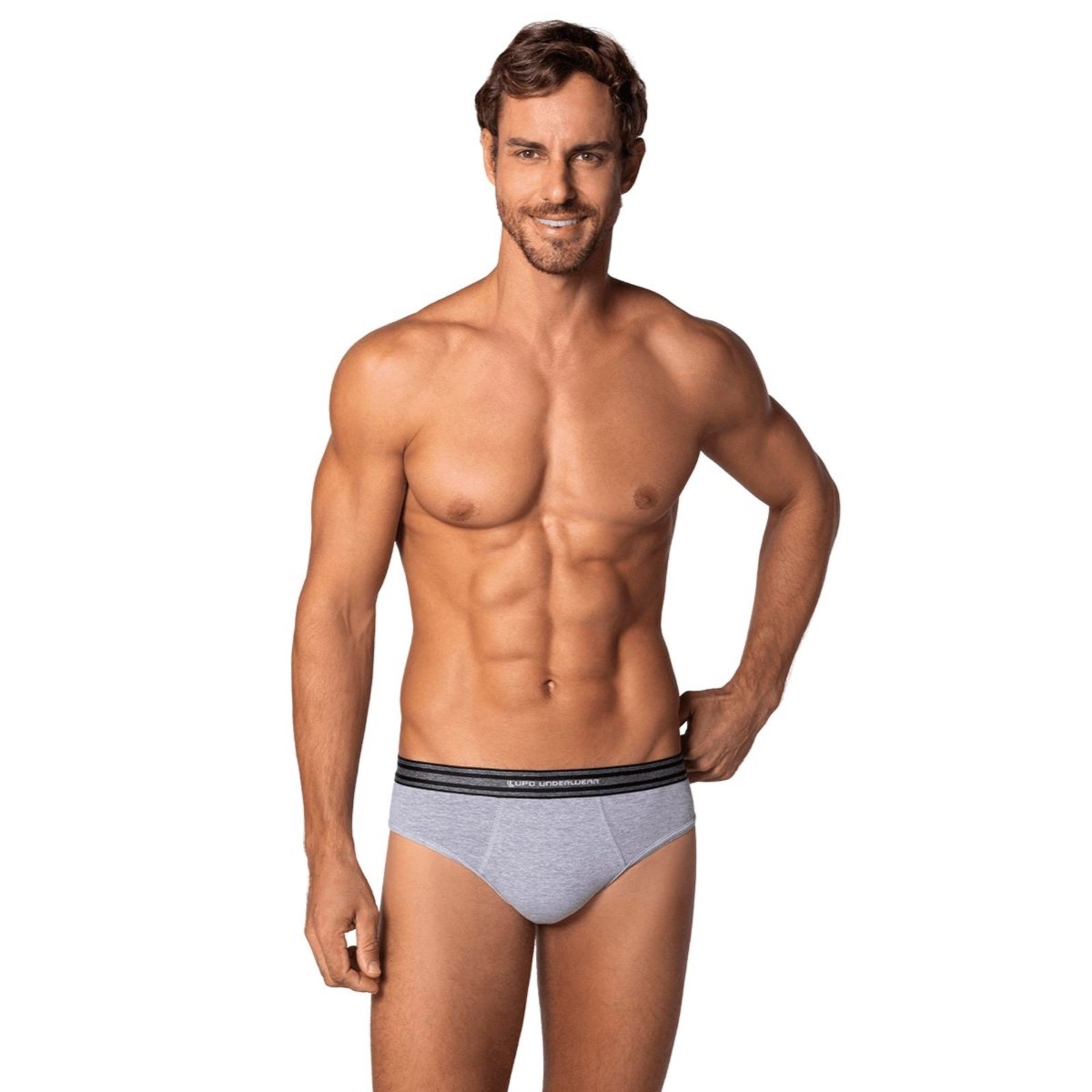 Kit Com 3 Cuecas Slip de Algodão Lupo