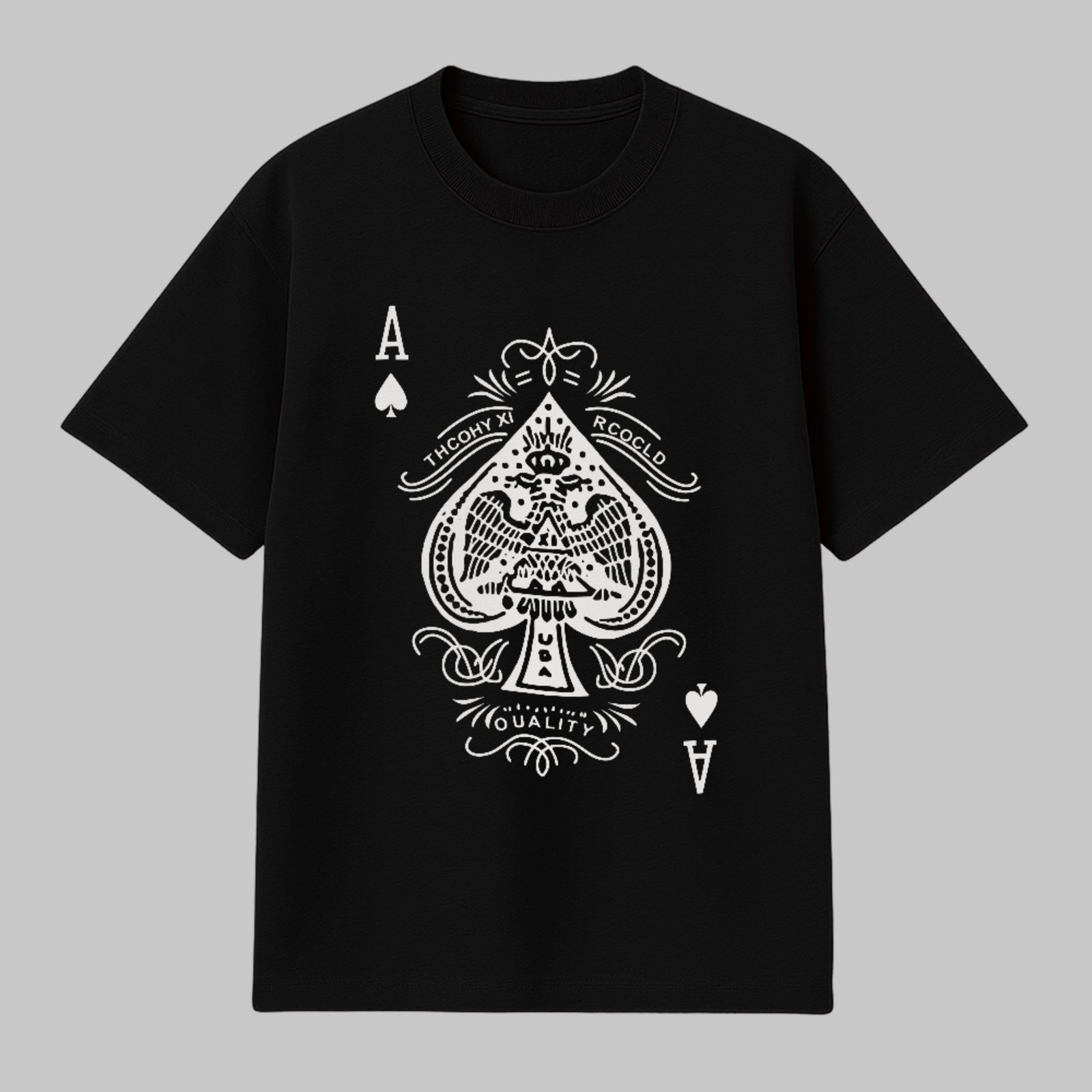 Camiseta Básica Ás De Espadas Baralho Vintage Unissex Preto